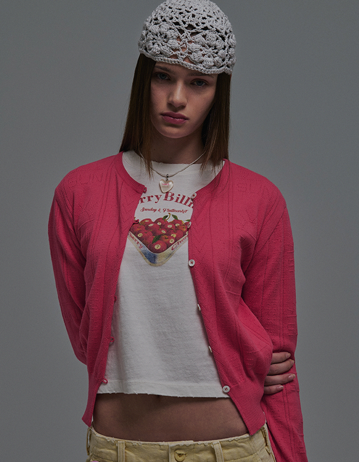 선데이후르츠마켓(SUNDAY FRUIT MARKET) W) CHERRY BILLIARDS TEE IVORY