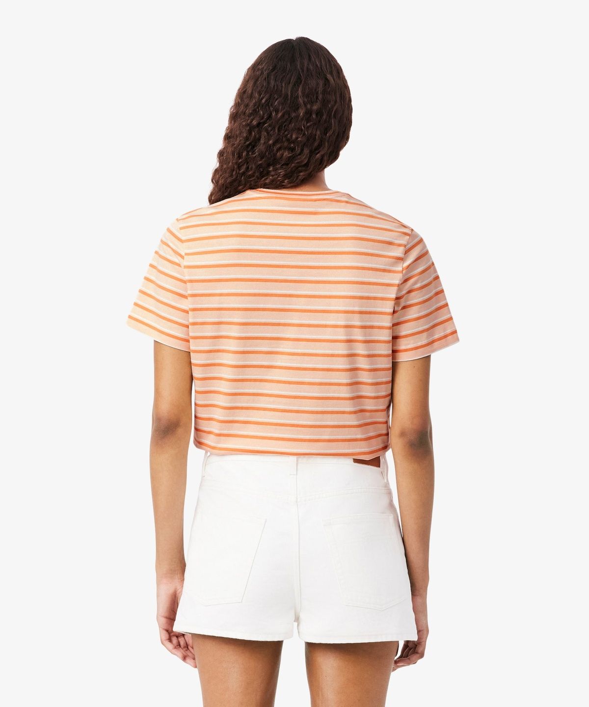라코스테(LACOSTE) 여성 멀티 스트라이프 반팔 티셔츠 TF7574-56G 4AW