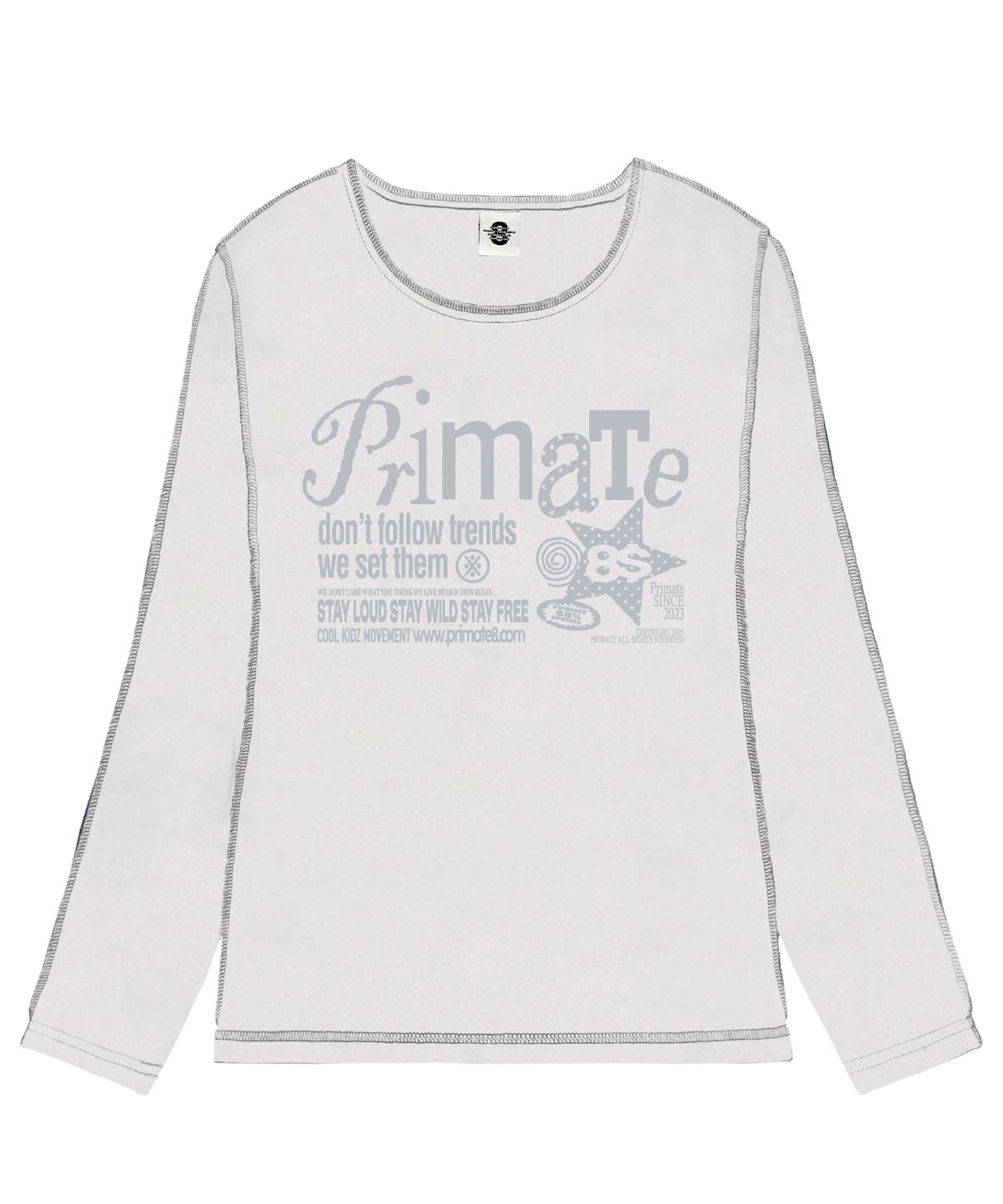 프라임에이트(PRIMATE) RUNIC 슬림핏 오버로크 롱 슬리브 4 COLORS
