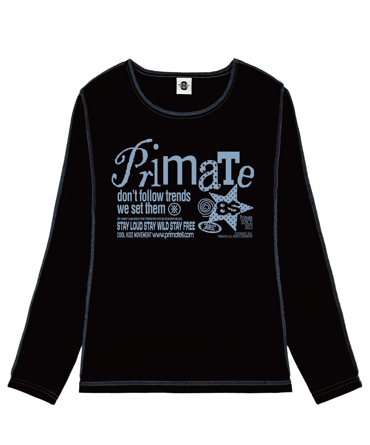 프라임에이트(PRIMATE) RUNIC 슬림핏 오버로크 롱 슬리브 4 COLORS
