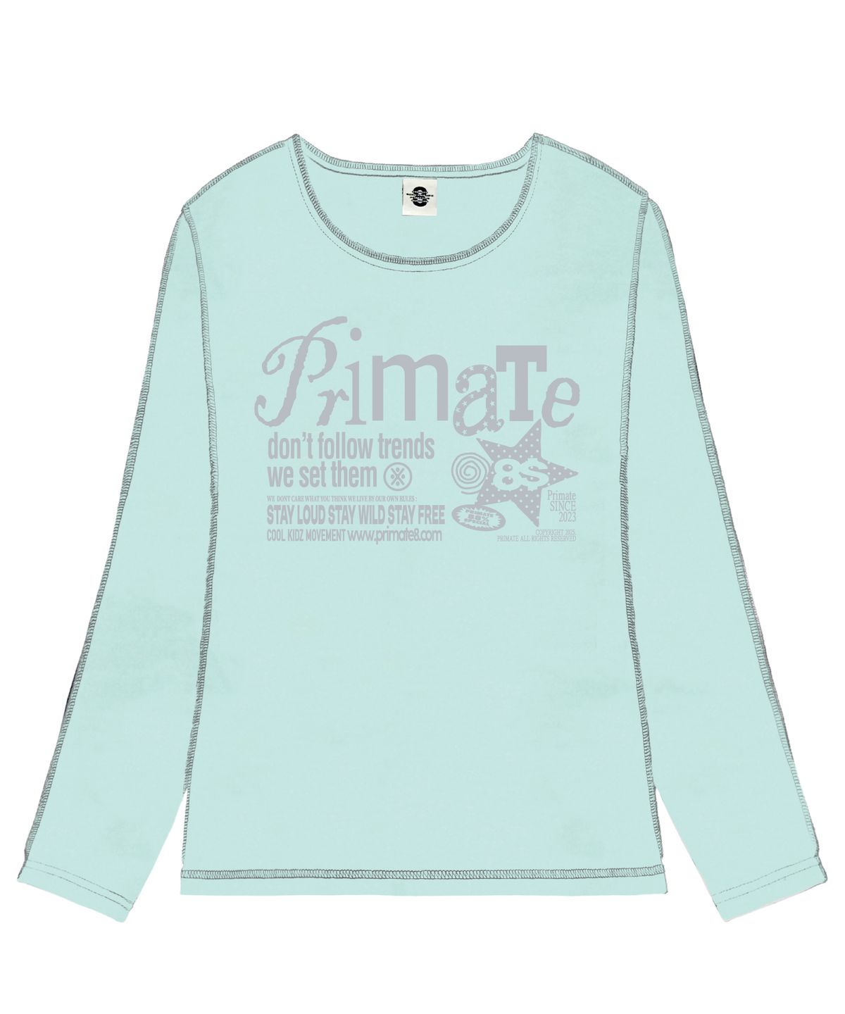 프라임에이트(PRIMATE) RUNIC 슬림핏 오버로크 롱 슬리브 4 COLORS