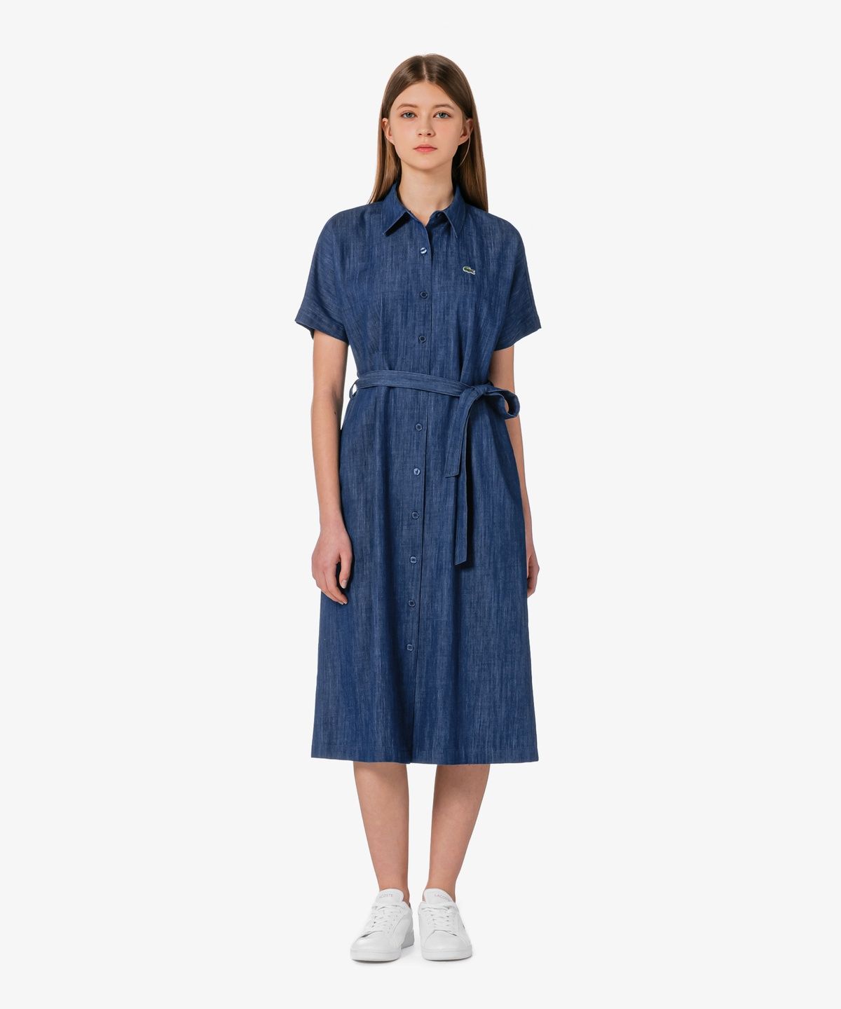 라코스테(LACOSTE) 여성 벨트형 반팔 셔츠 드레스 EF306E-56G 36L