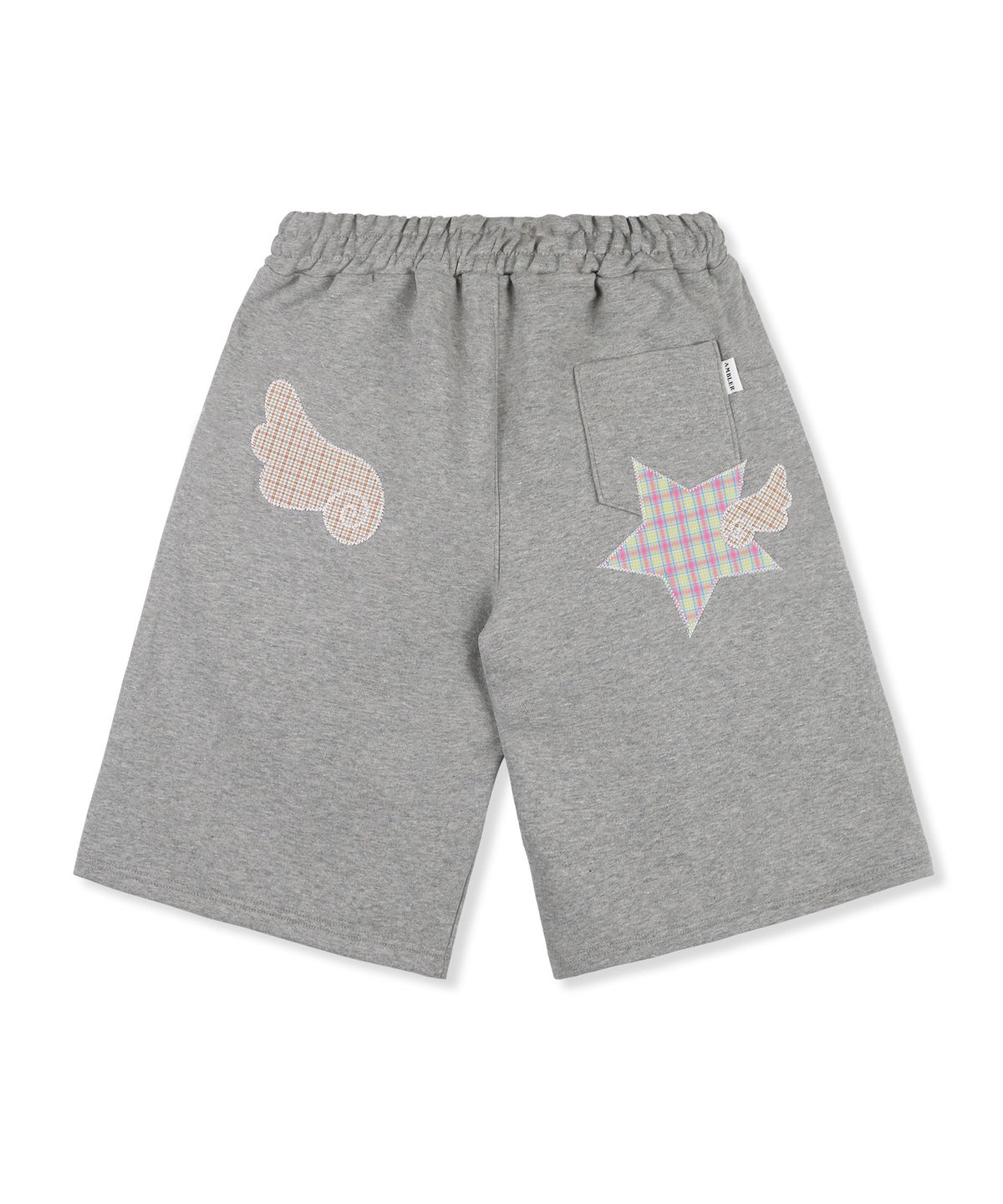 엠블러(AMBLER) Angel Star Patch Bermuda Pants 버뮤다 원턱 스웨트 숏츠 반바지 ASP901 (멜란지)