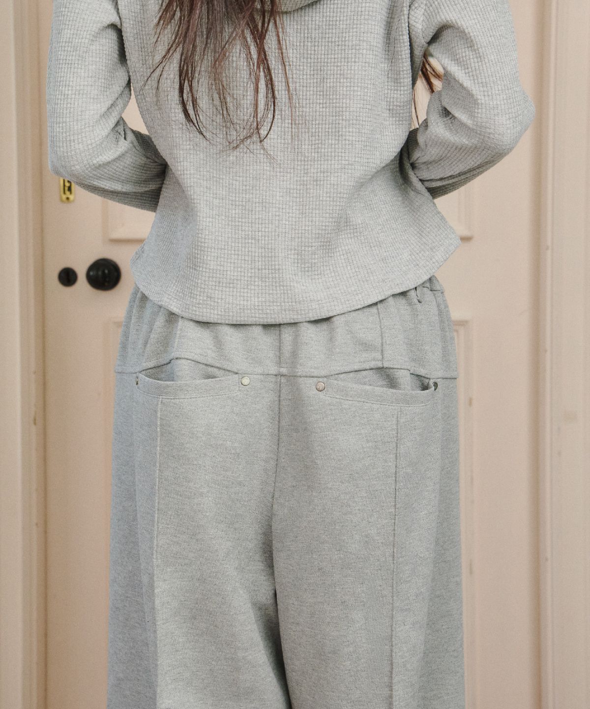 업드래프트(UPDRAFT) Cotton Blend Wide Track Pants [Grey]