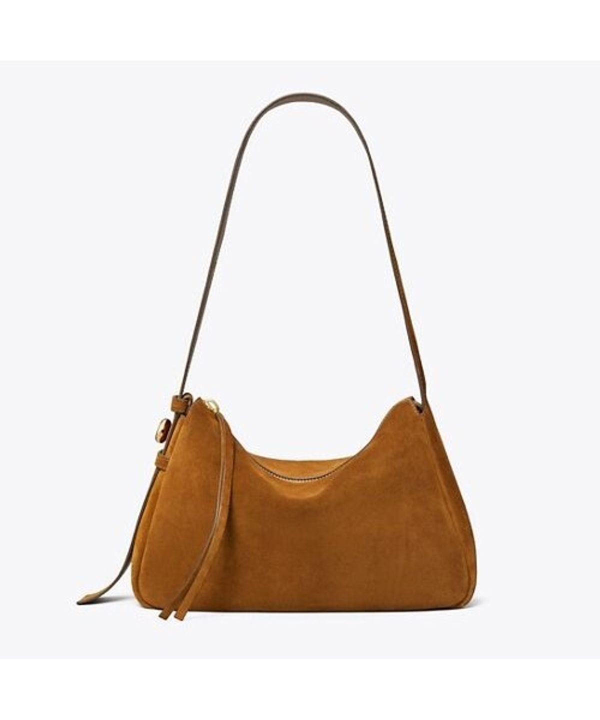 토리버치(TORYBURCH) 로미 스웨이드 숄더백 - 카라멜