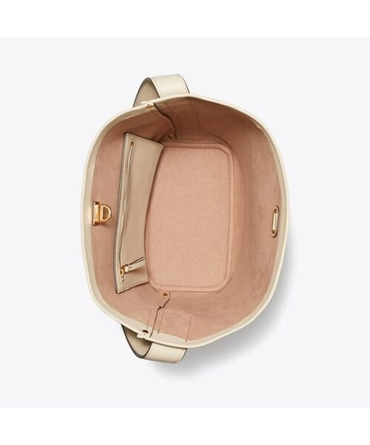 토리버치(TORYBURCH) 락 슬림 버킷백 - 라이트 스톤