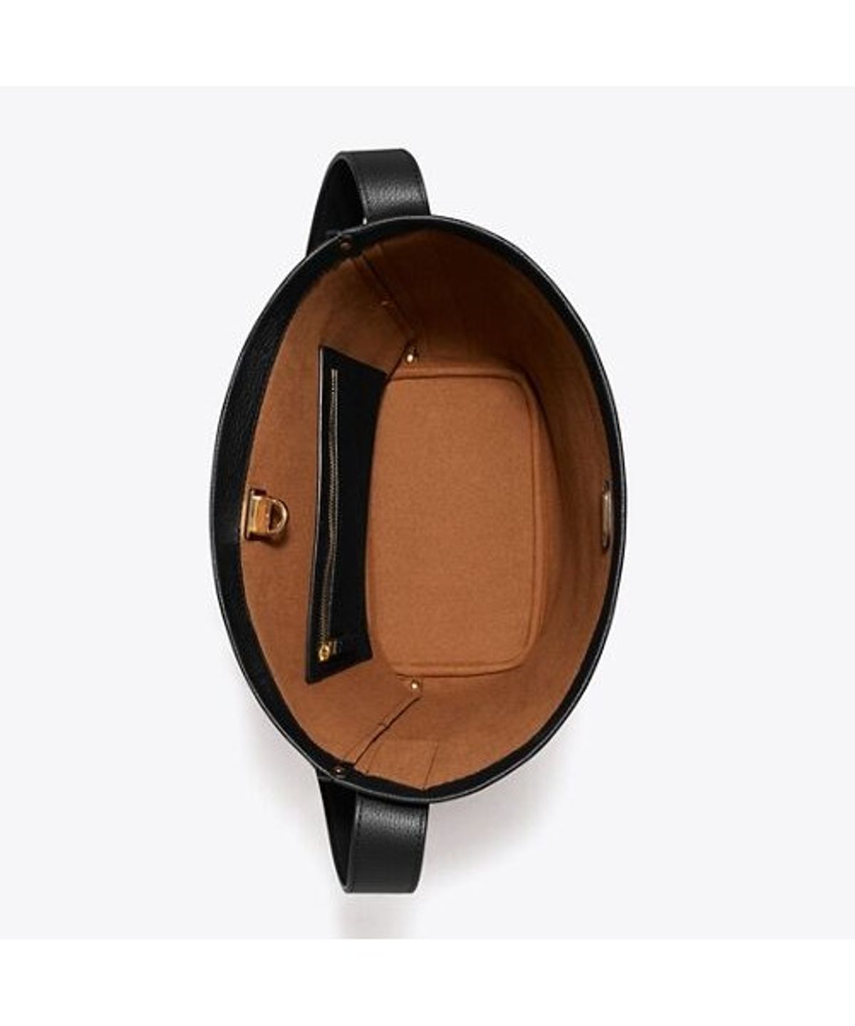 토리버치(TORYBURCH) 락 슬림 버킷백 - 블랙
