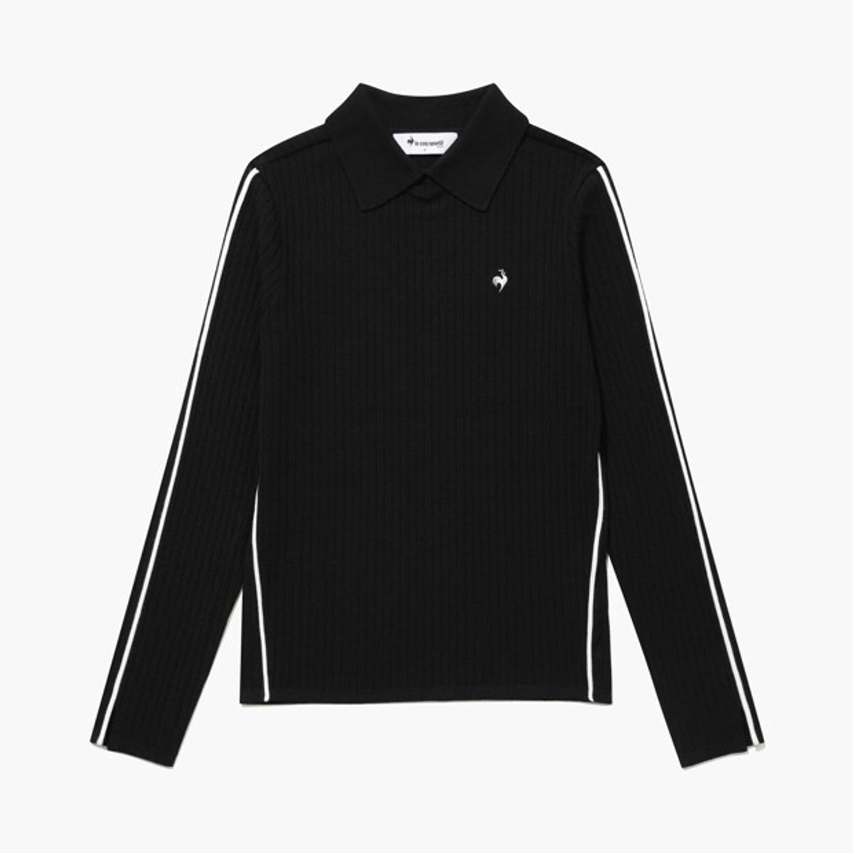 르꼬끄 골프(LECOQ GOLF) 여성 골지 카라 긴팔 티셔츠 _BLCK GR122LKP21