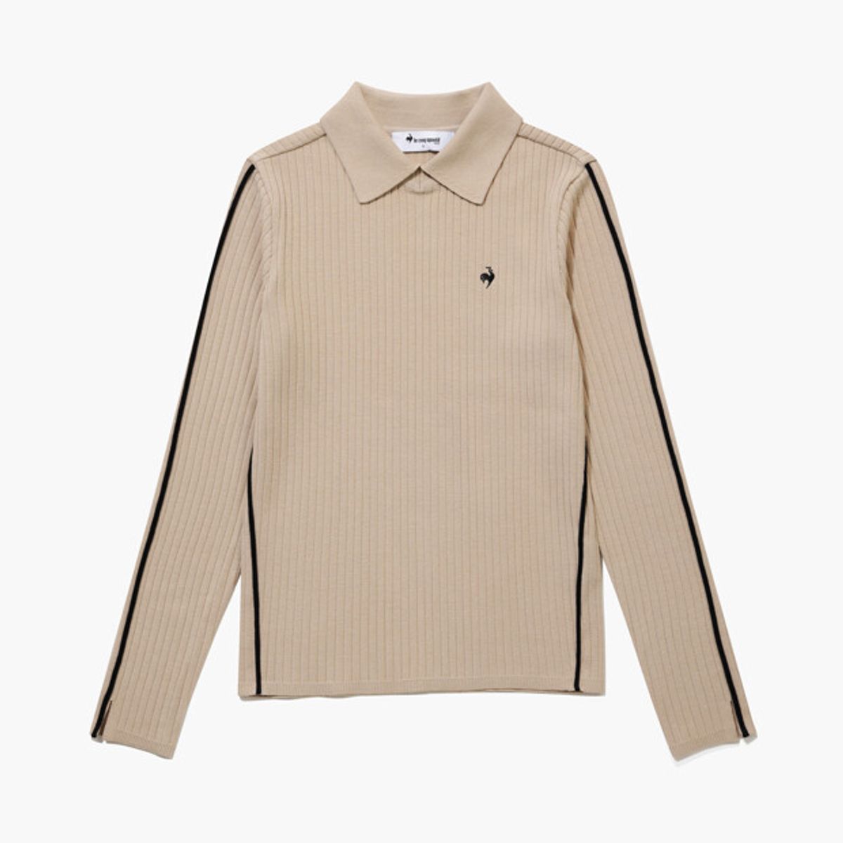 르꼬끄 골프(LECOQ GOLF) 여성 골지 카라 긴팔 티셔츠 _BEGE GR122LKP21