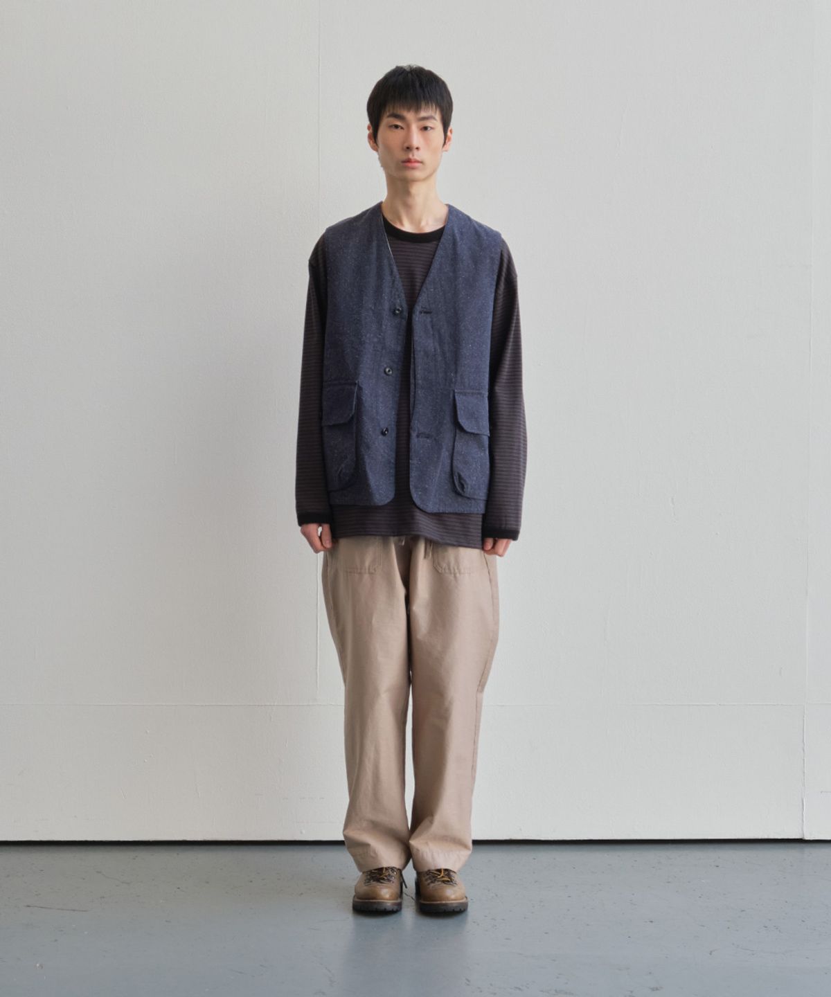 홀리선(HORLISUN) Weaver Slik Denim Vest Navy