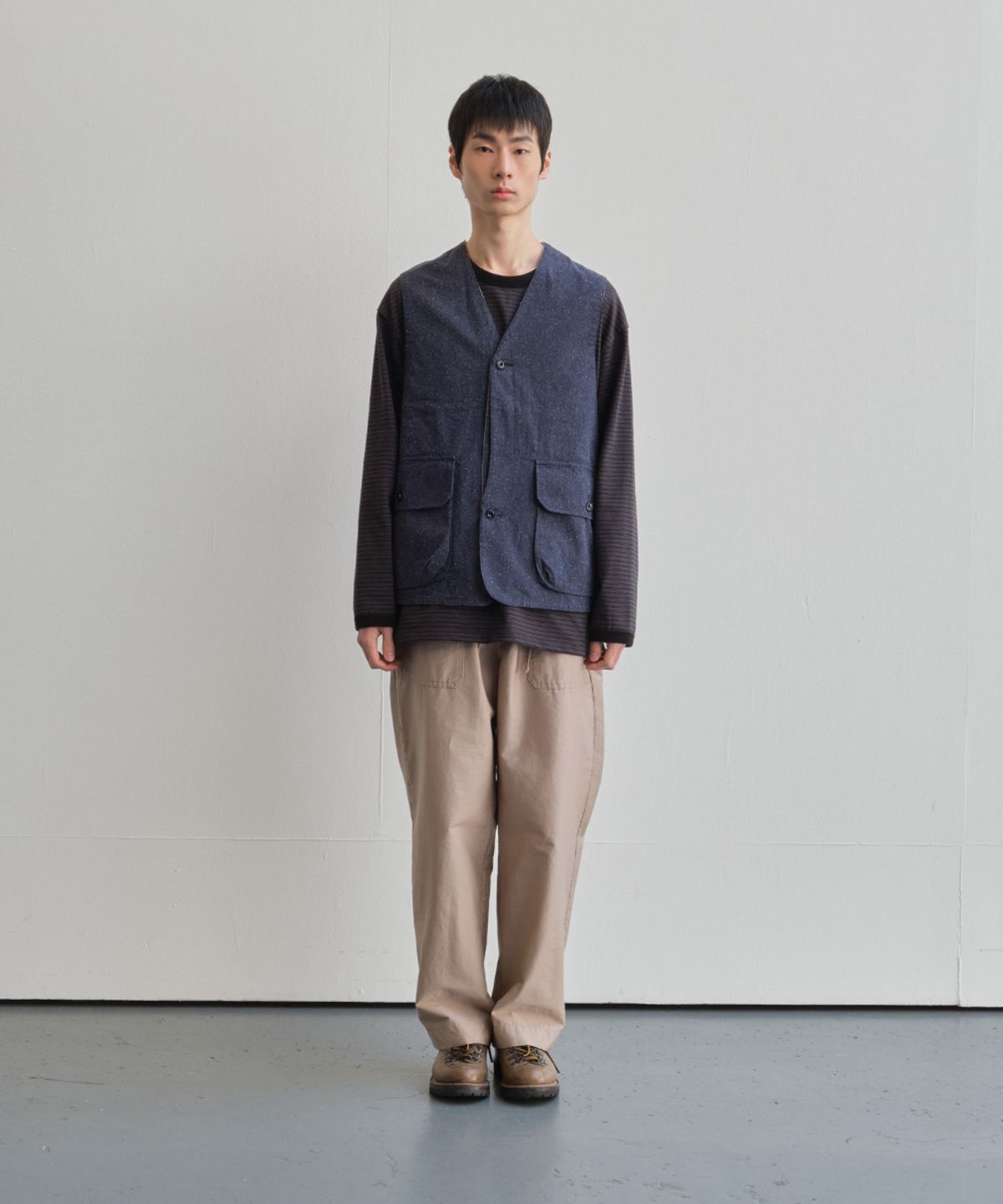 홀리선(HORLISUN) Weaver Slik Denim Vest Navy