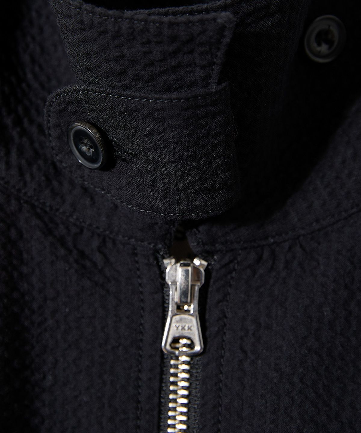 홀리선(HORLISUN) Visitor Harrington Seersucker Jacket Black