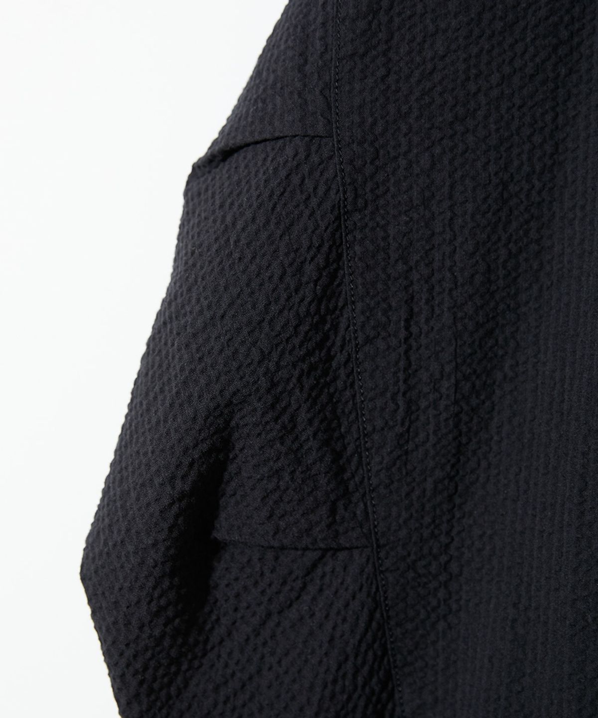 홀리선(HORLISUN) Visitor Harrington Seersucker Jacket Black