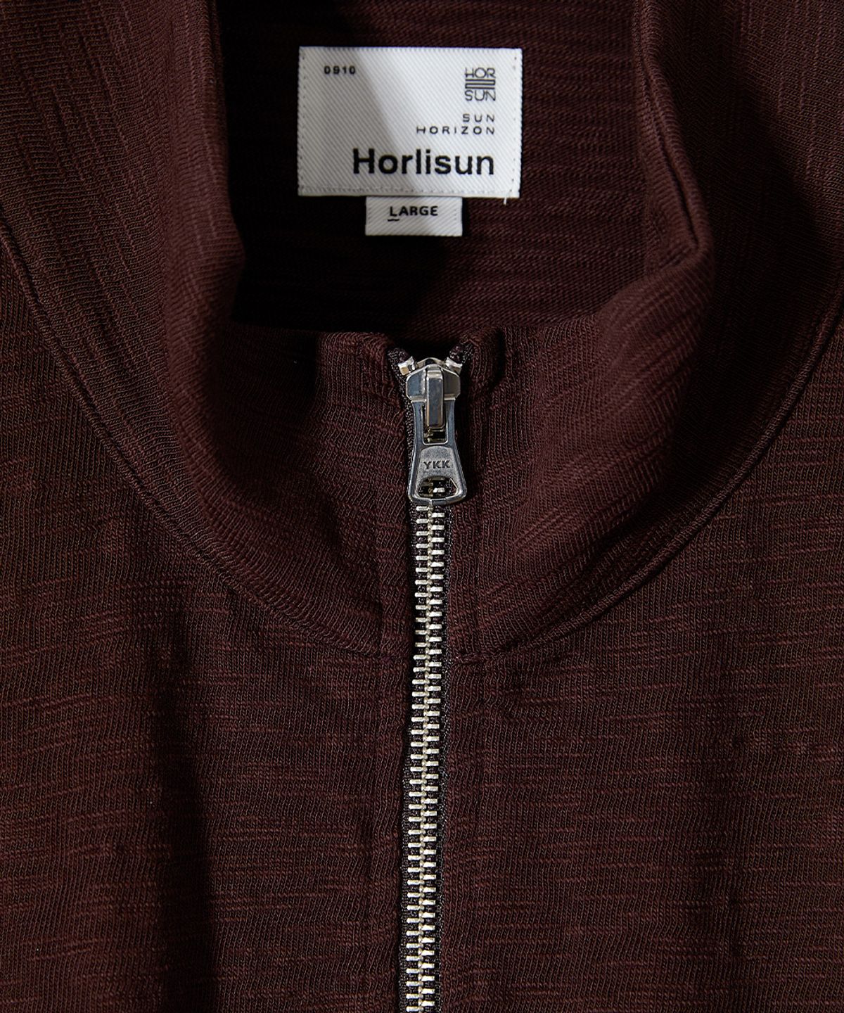 홀리선(HORLISUN) Baxter Slub Zip Up Jacket Dark Brown