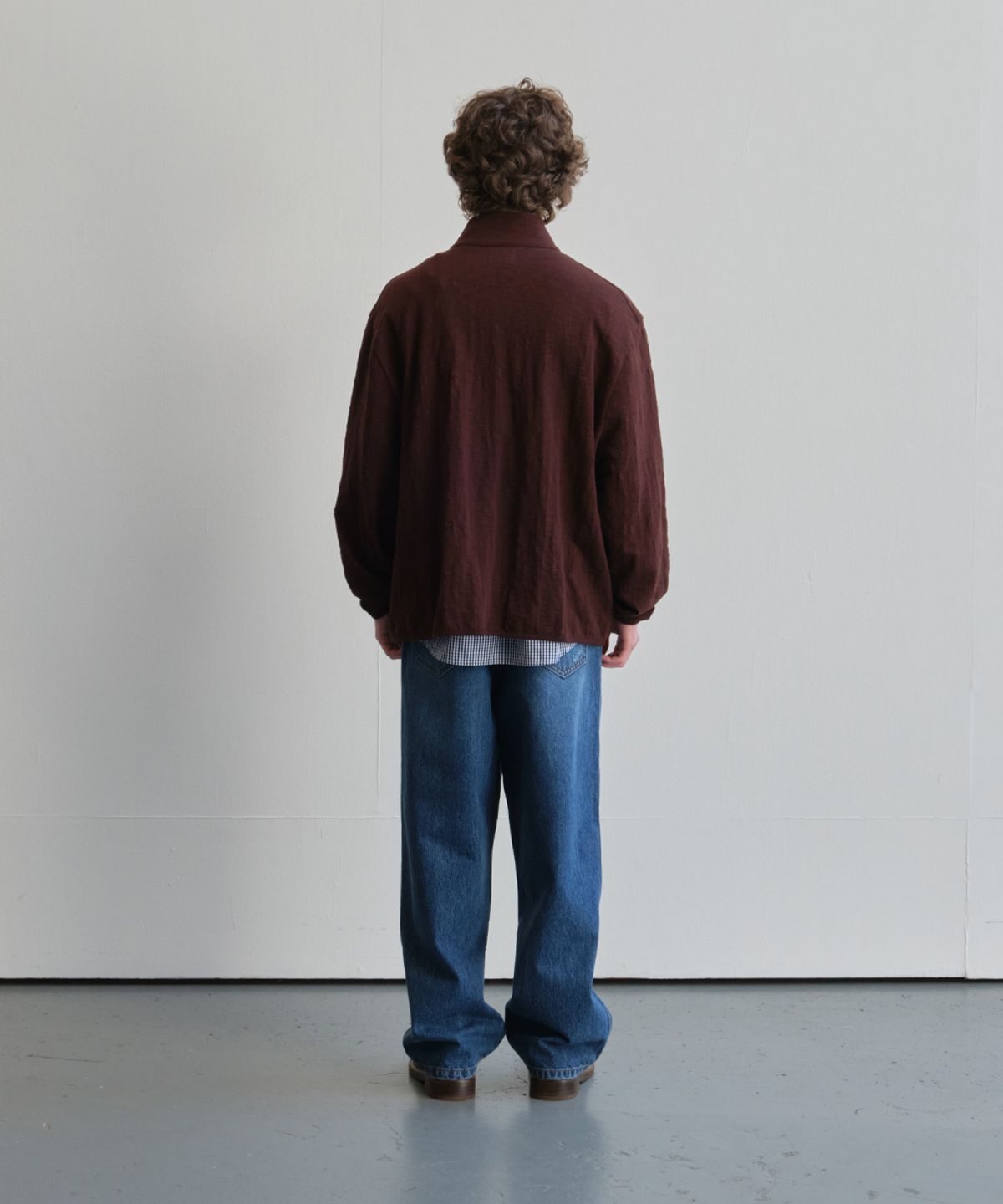 홀리선(HORLISUN) Baxter Slub Zip Up Jacket Dark Brown