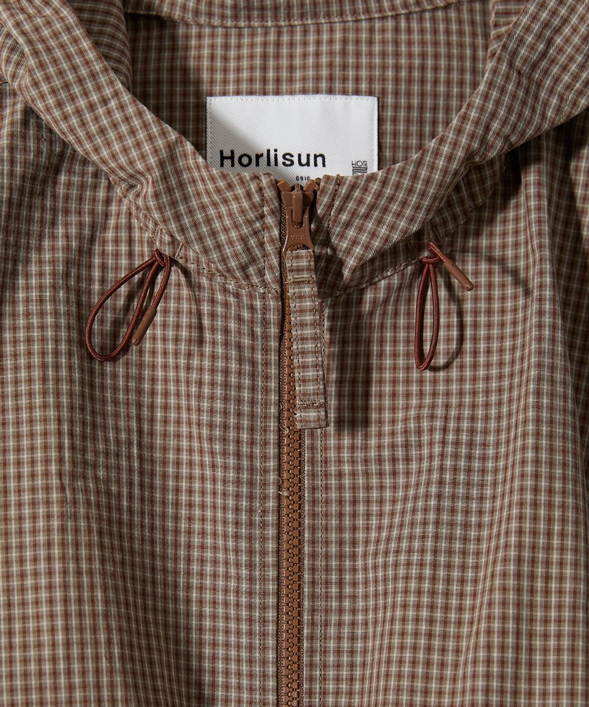 홀리선(HORLISUN) Breeze Typewriter Check Hood Jacket Beige