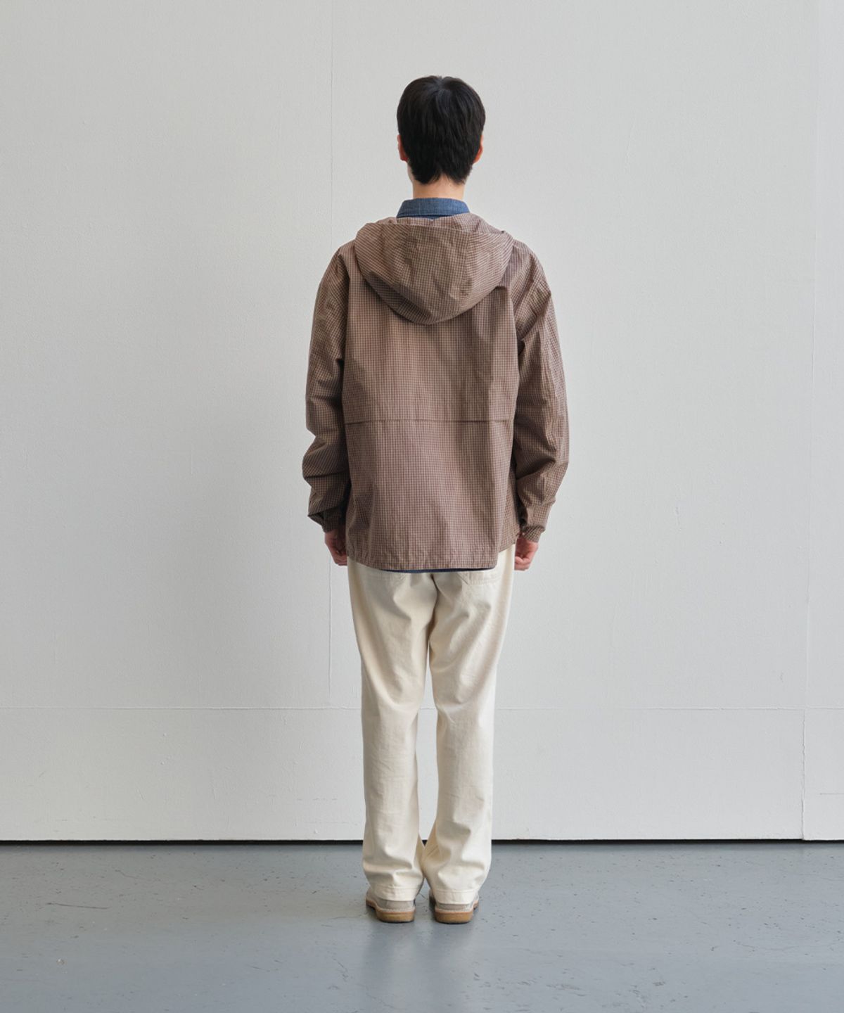 홀리선(HORLISUN) Breeze Typewriter Check Hood Jacket Beige