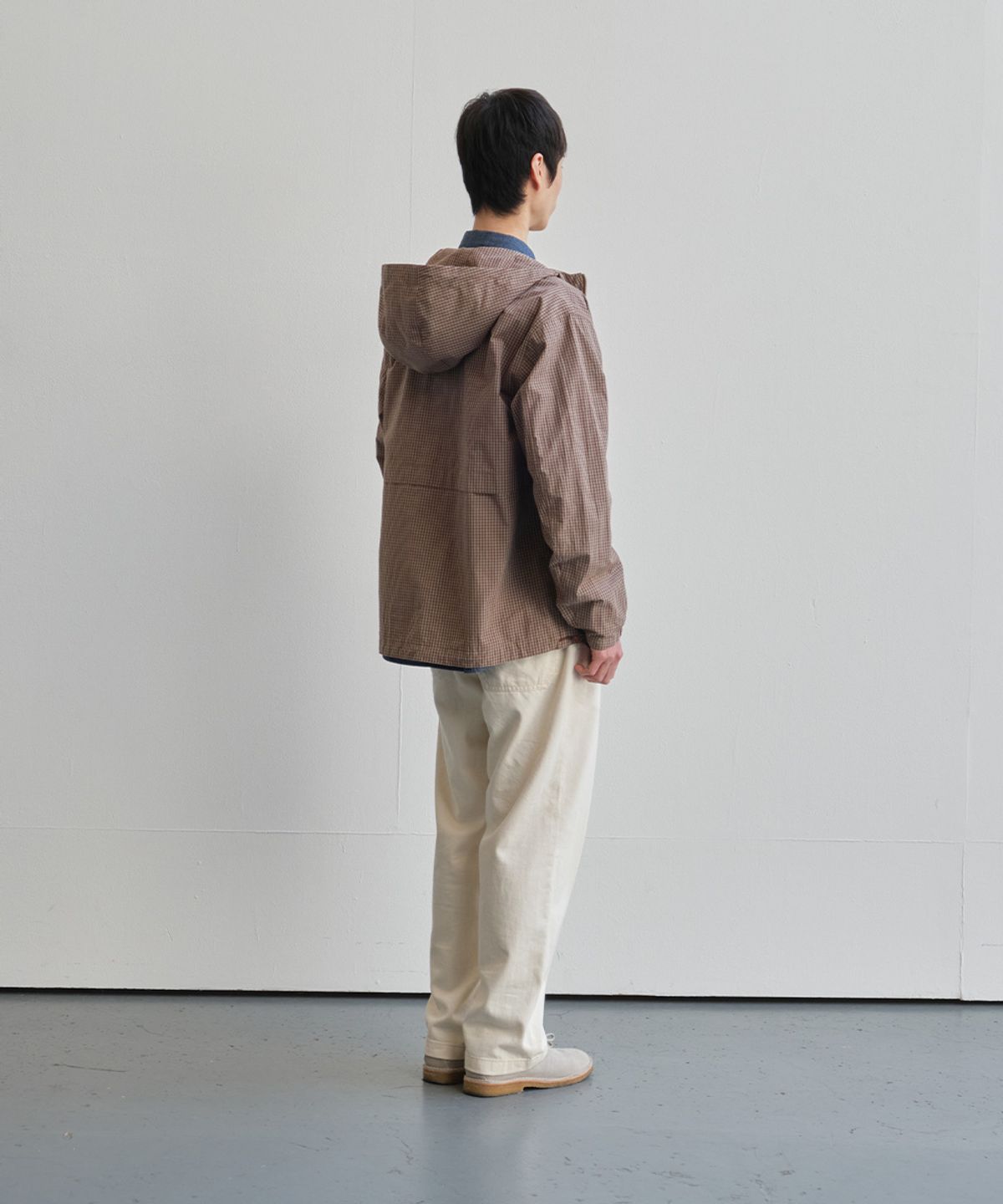 홀리선(HORLISUN) Breeze Typewriter Check Hood Jacket Beige