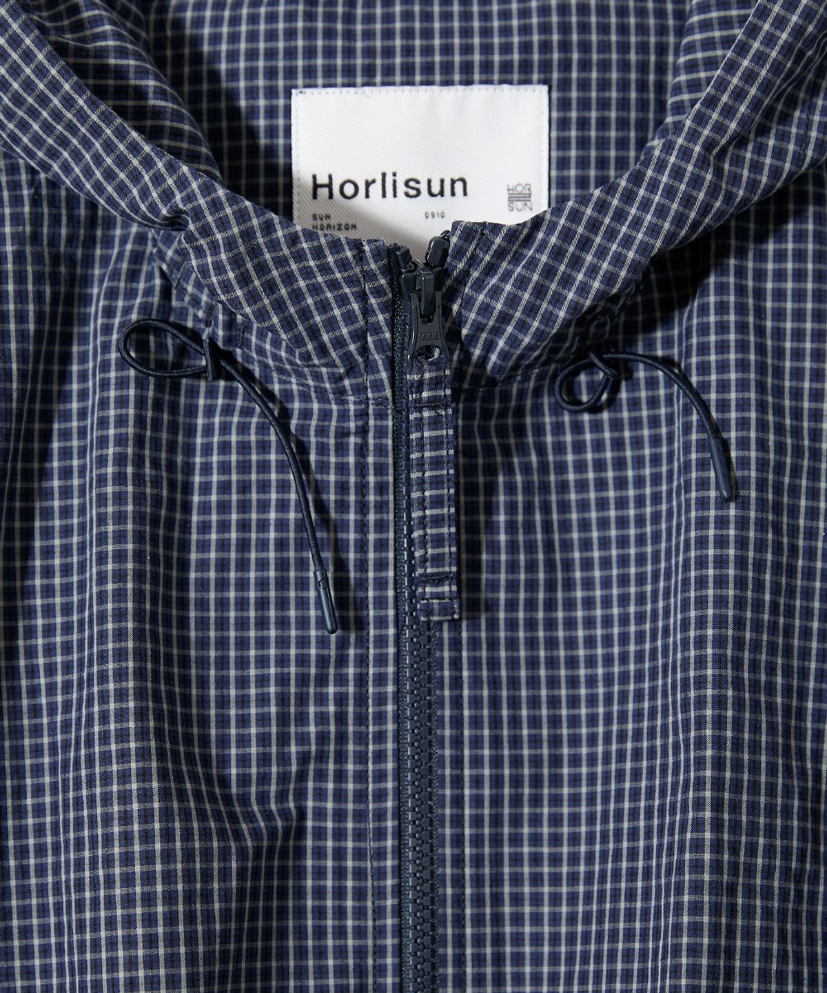 홀리선(HORLISUN) Breeze Typewriter Check Hood Jacket Navy