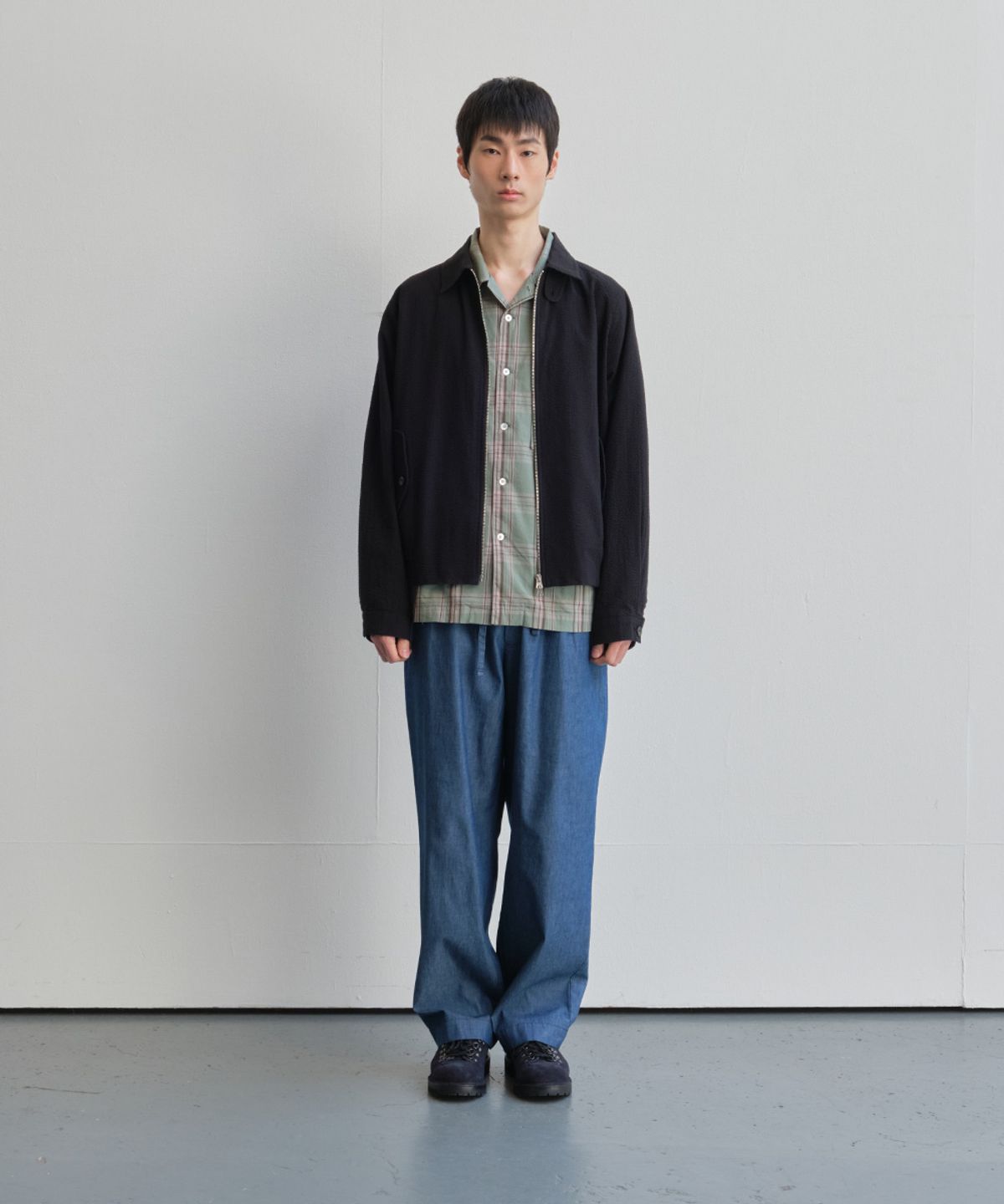 홀리선(HORLISUN) Cove Chambray Drape Loose Pants Blue