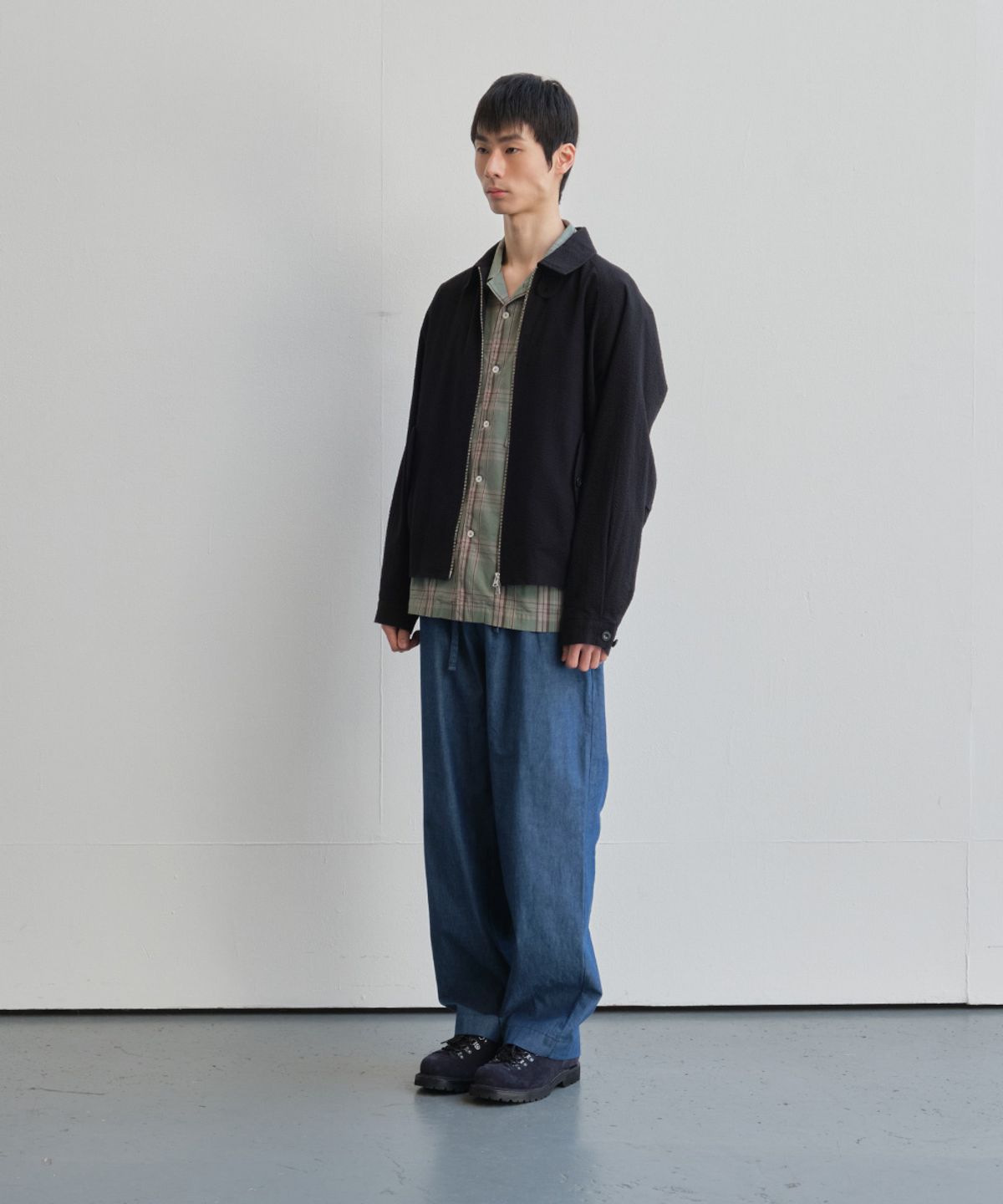 홀리선(HORLISUN) Cove Chambray Drape Loose Pants Blue