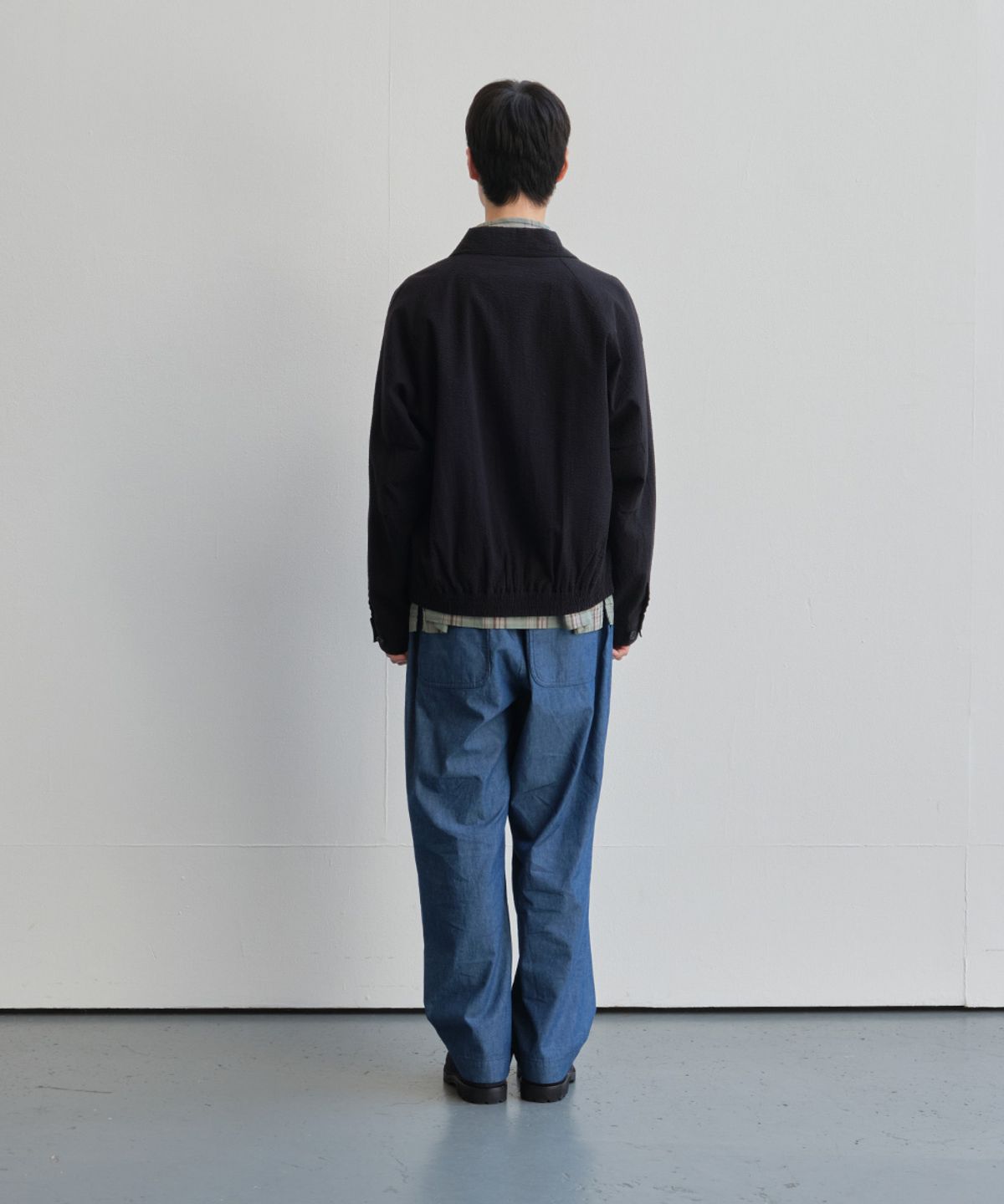 홀리선(HORLISUN) Cove Chambray Drape Loose Pants Blue