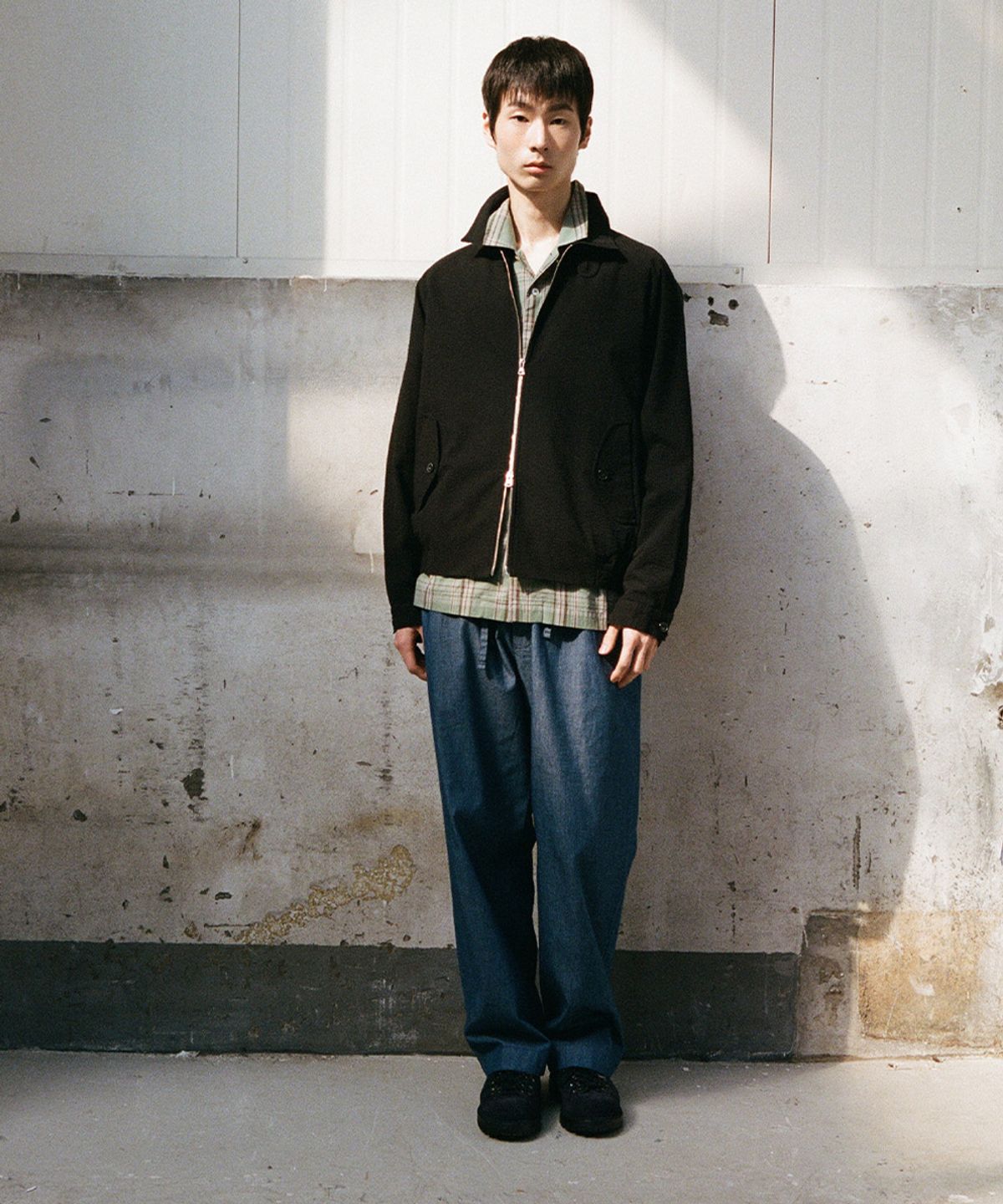 홀리선(HORLISUN) Cove Chambray Drape Loose Pants Blue