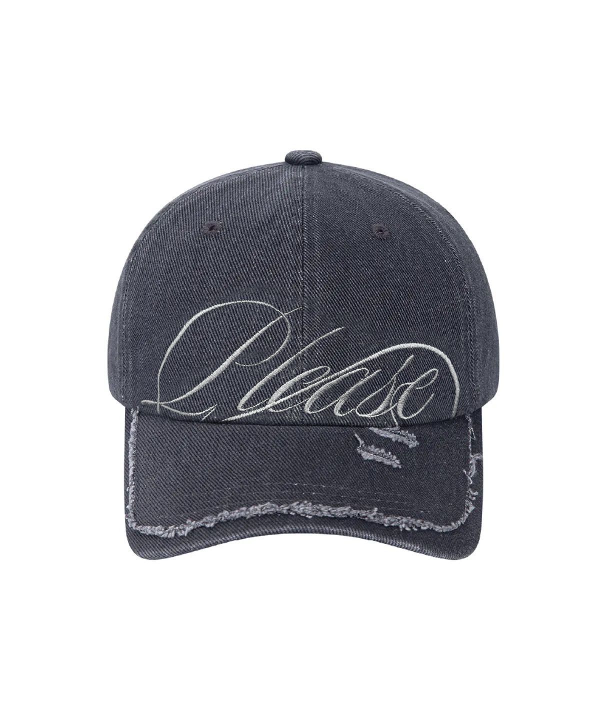 플리즈노팔로우(PLEASENOFOLLOW) Bella washed damage cap (Charcoal)