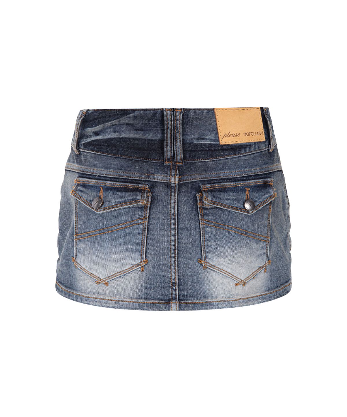 플리즈노팔로우(PLEASENOFOLLOW) Tommie Button Denim Skirt (Dirty Blue)