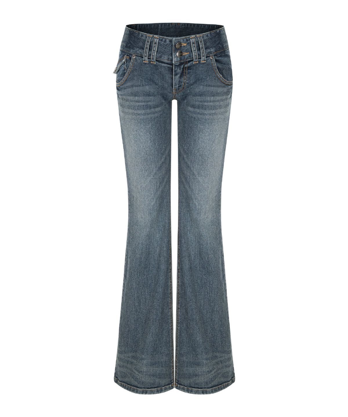 플리즈노팔로우(PLEASENOFOLLOW) Tommie Button Boots-Cut Denim (Vintage Blue)