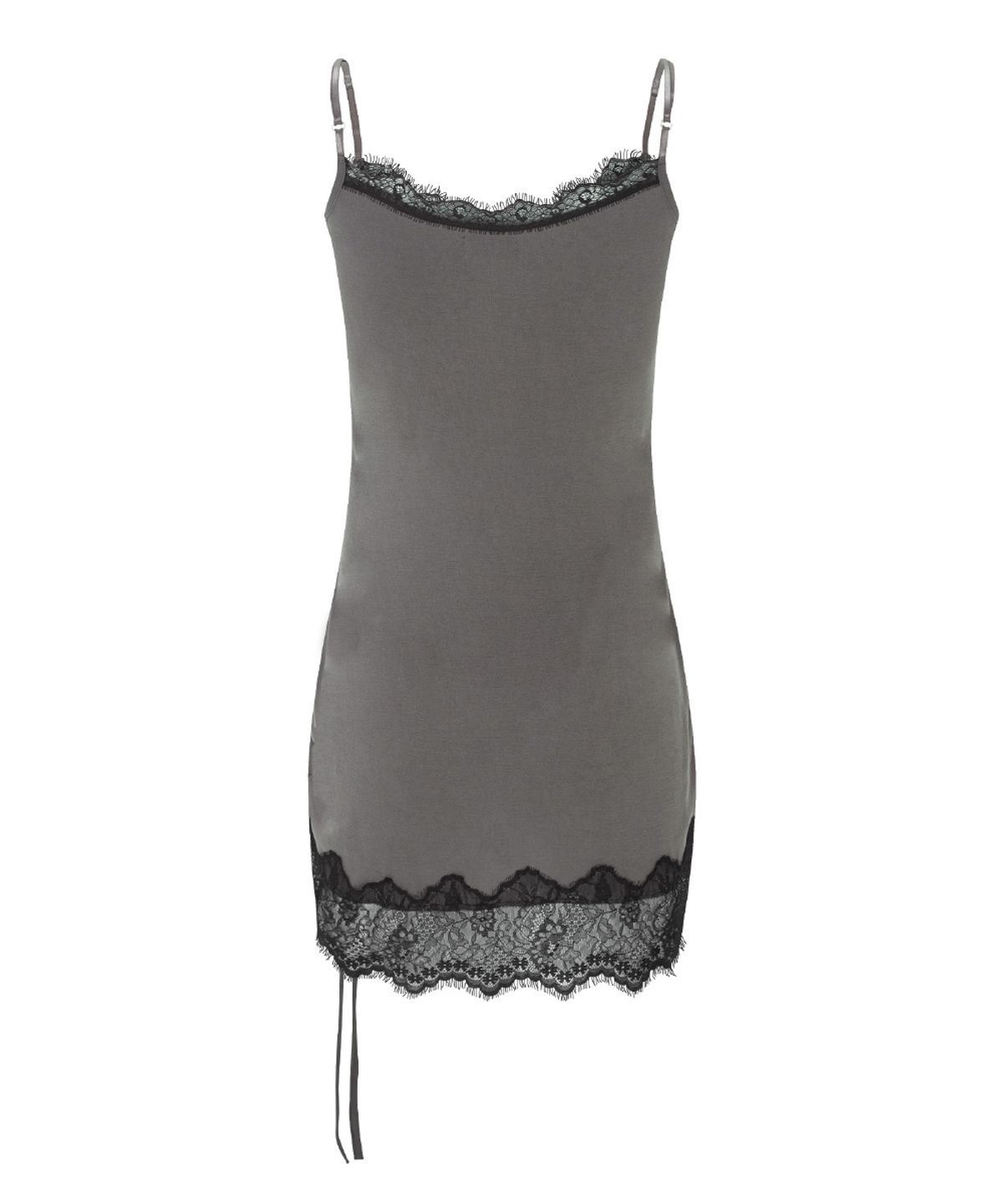 플리즈노팔로우(PLEASENOFOLLOW) Pia Lace Slip Mini Dress (Vintage Grey)