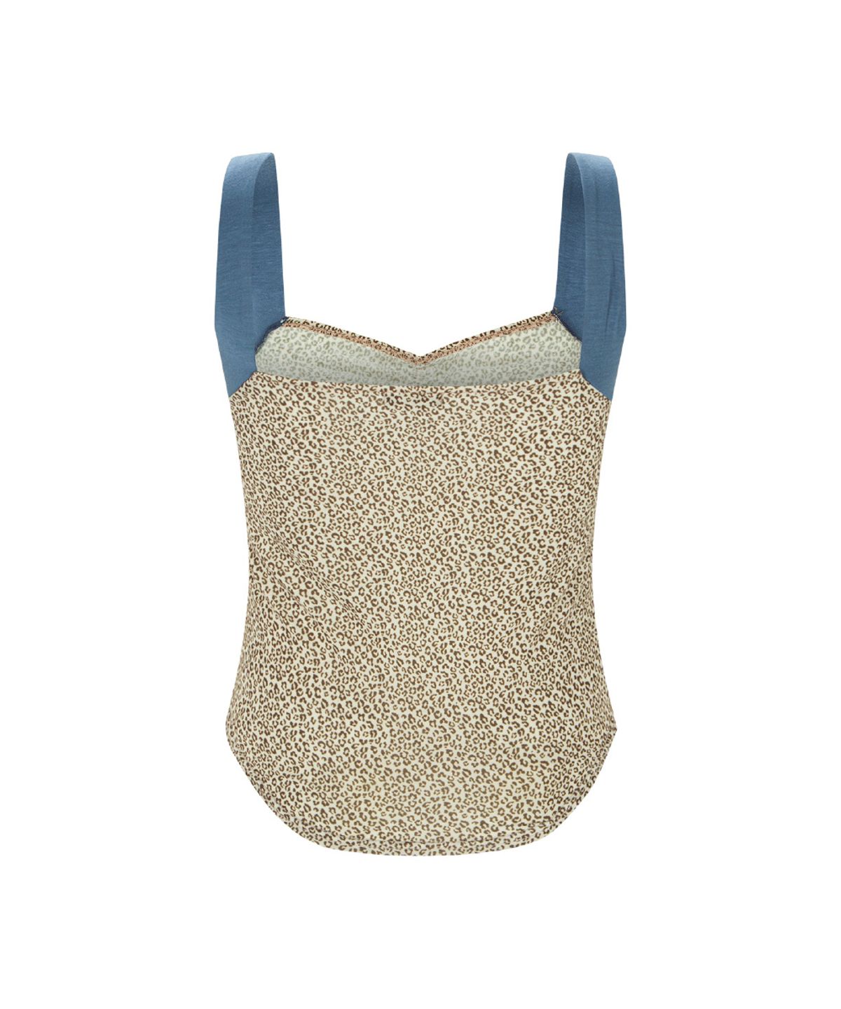 플리즈노팔로우(PLEASENOFOLLOW) Macy Leopard Shirring Sleeveless Top (Yellow)