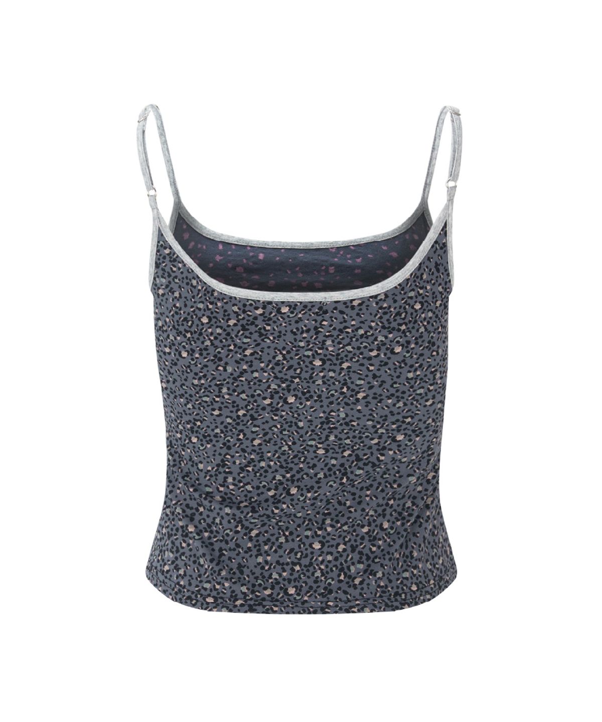 플리즈노팔로우(PLEASENOFOLLOW) Kiki Leopard Sleeveless Top (Blue Grey)