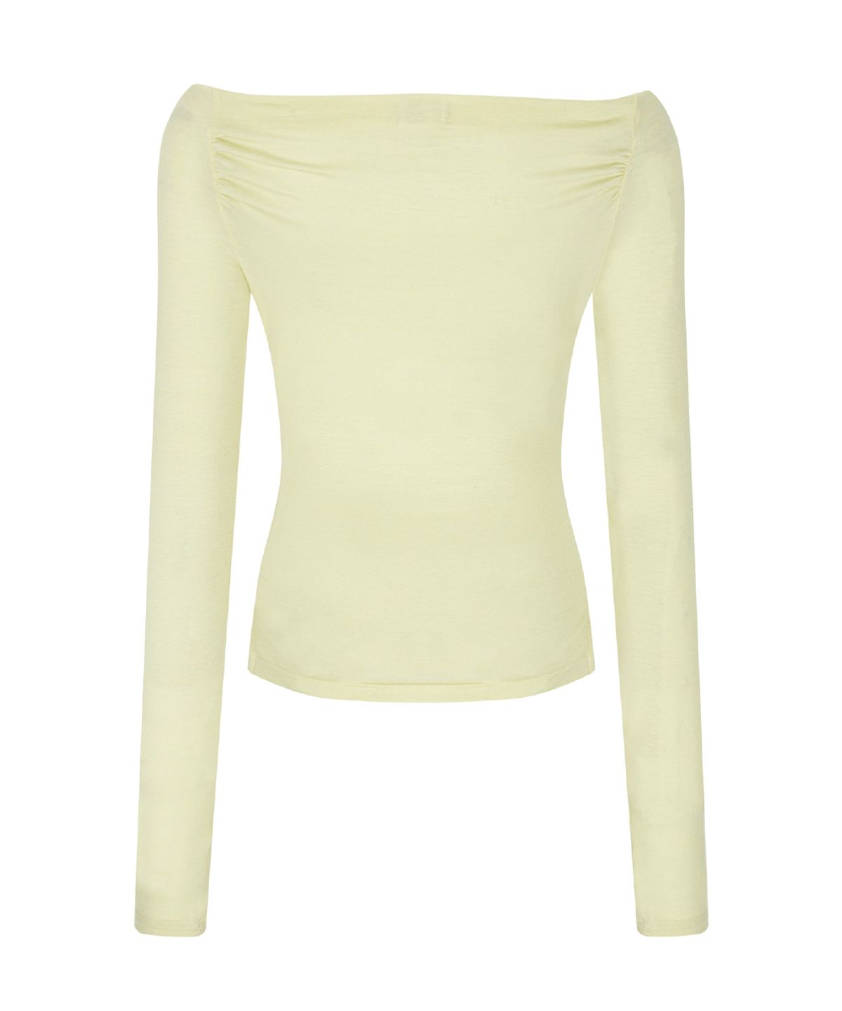 플리즈노팔로우(PLEASENOFOLLOW) Kacy Lettering Long Off-Shoulder Top (Lemon)