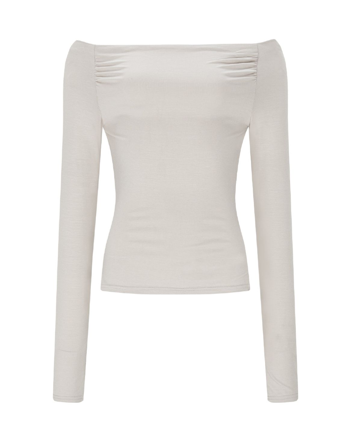플리즈노팔로우(PLEASENOFOLLOW) Seni Long Off-Shoulder Top (Silver Beige)