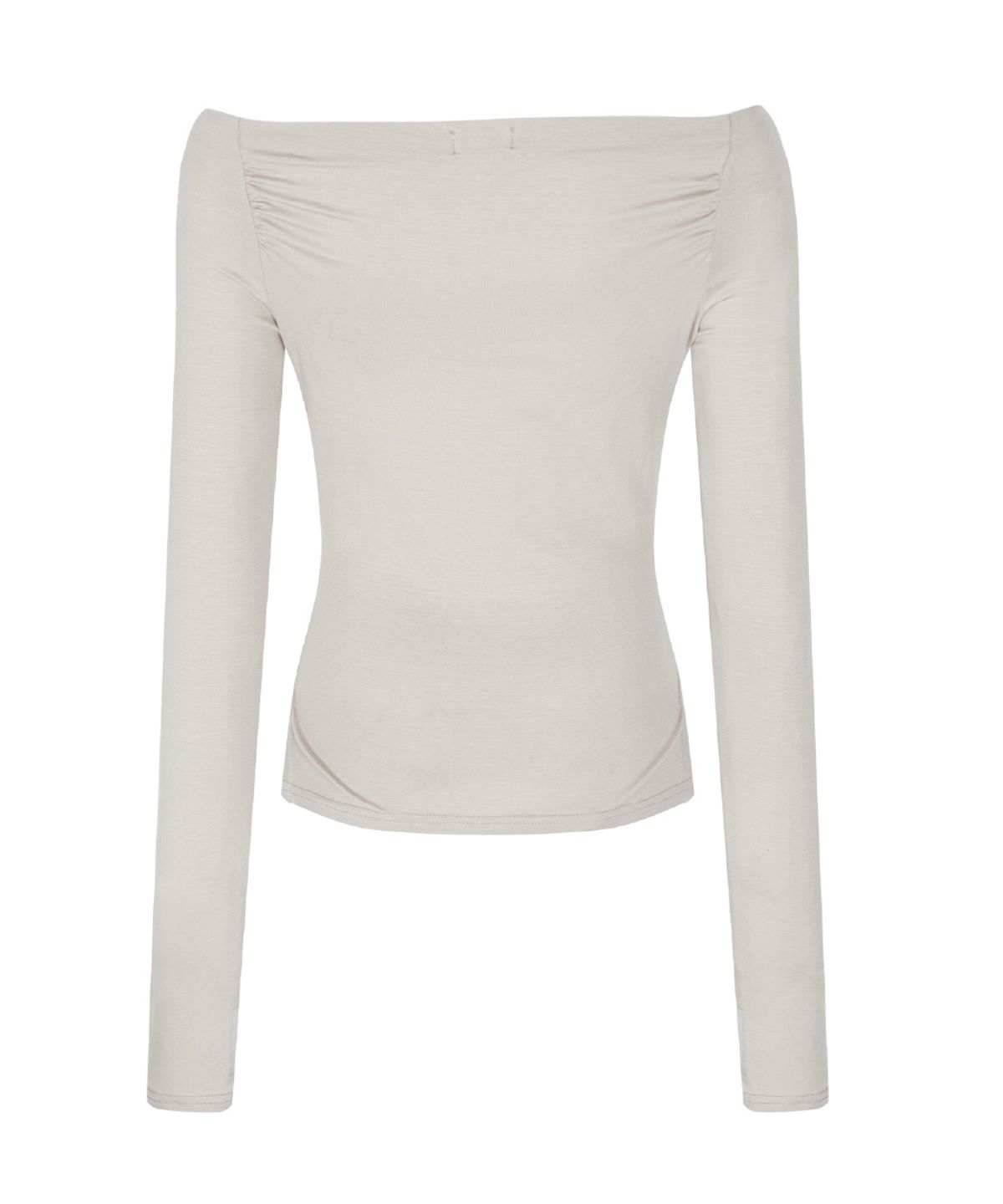 플리즈노팔로우(PLEASENOFOLLOW) Seni Long Off-Shoulder Top (Silver Beige)