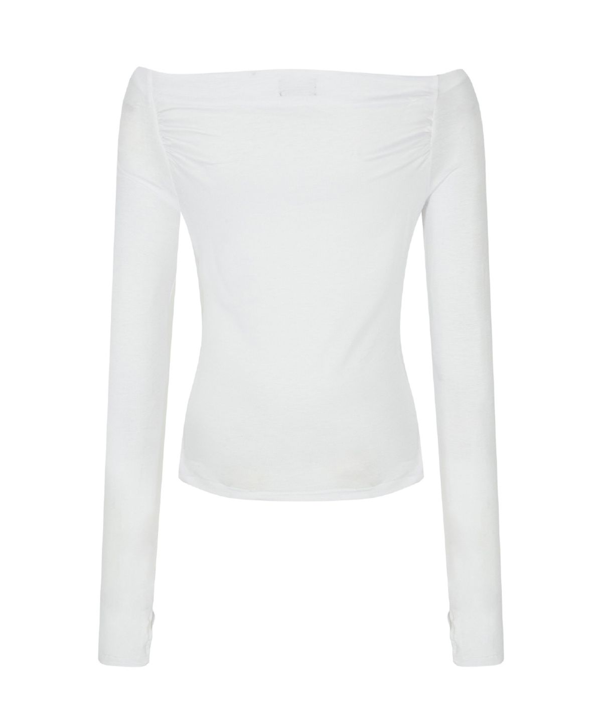 플리즈노팔로우(PLEASENOFOLLOW) Seni Long Off-Shoulder Top (White)