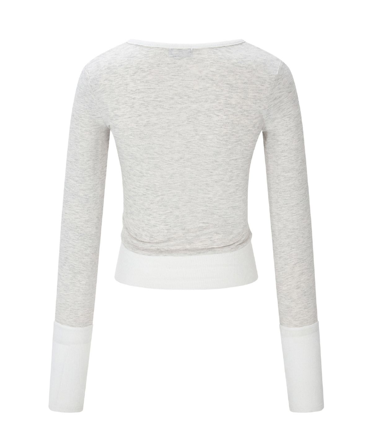 플리즈노팔로우(PLEASENOFOLLOW) Selena Button Wrap long sleeve Top (Oatmeal)