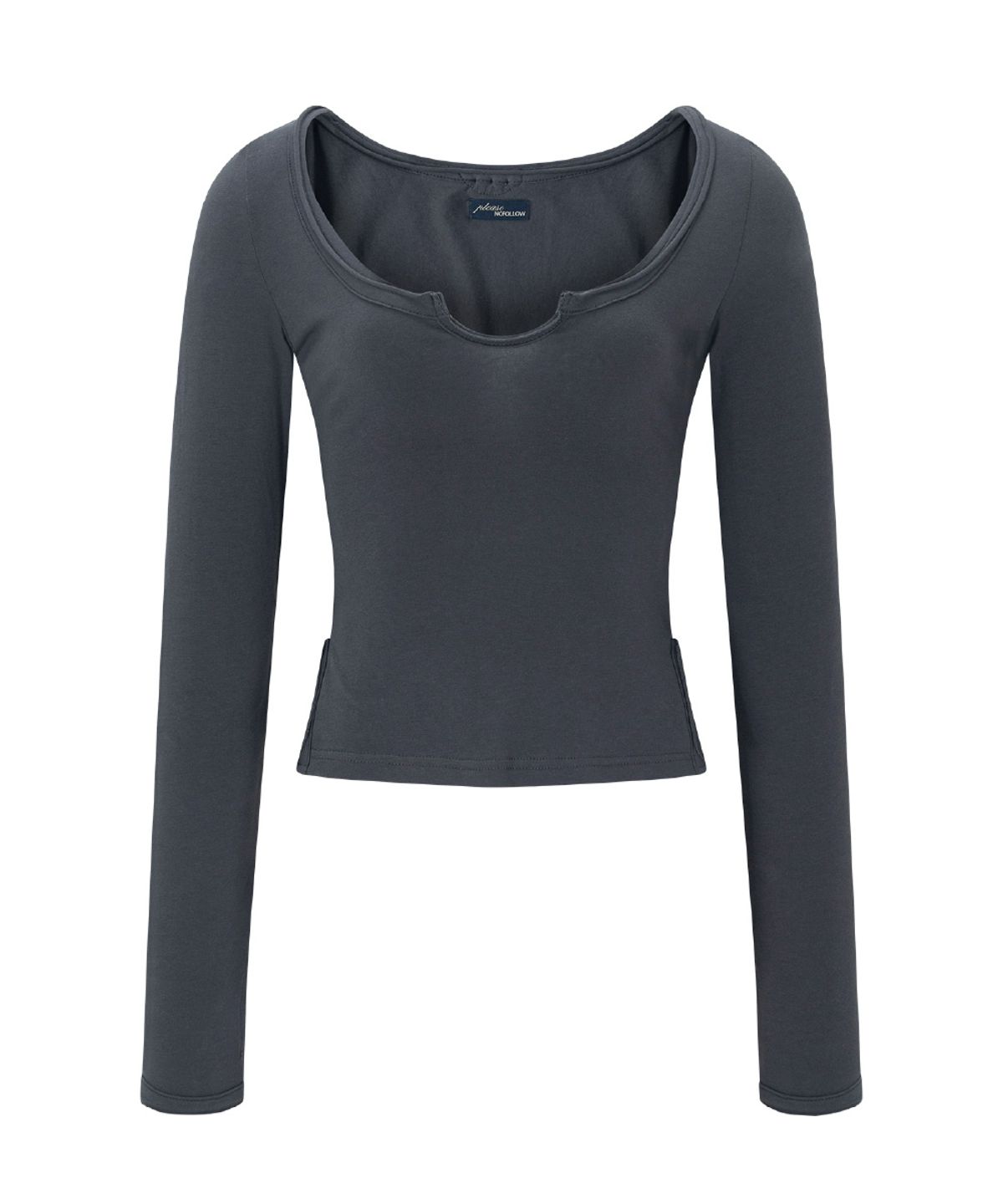 플리즈노팔로우(PLEASENOFOLLOW) Tia  Long Sleeve Top (Charcoal)