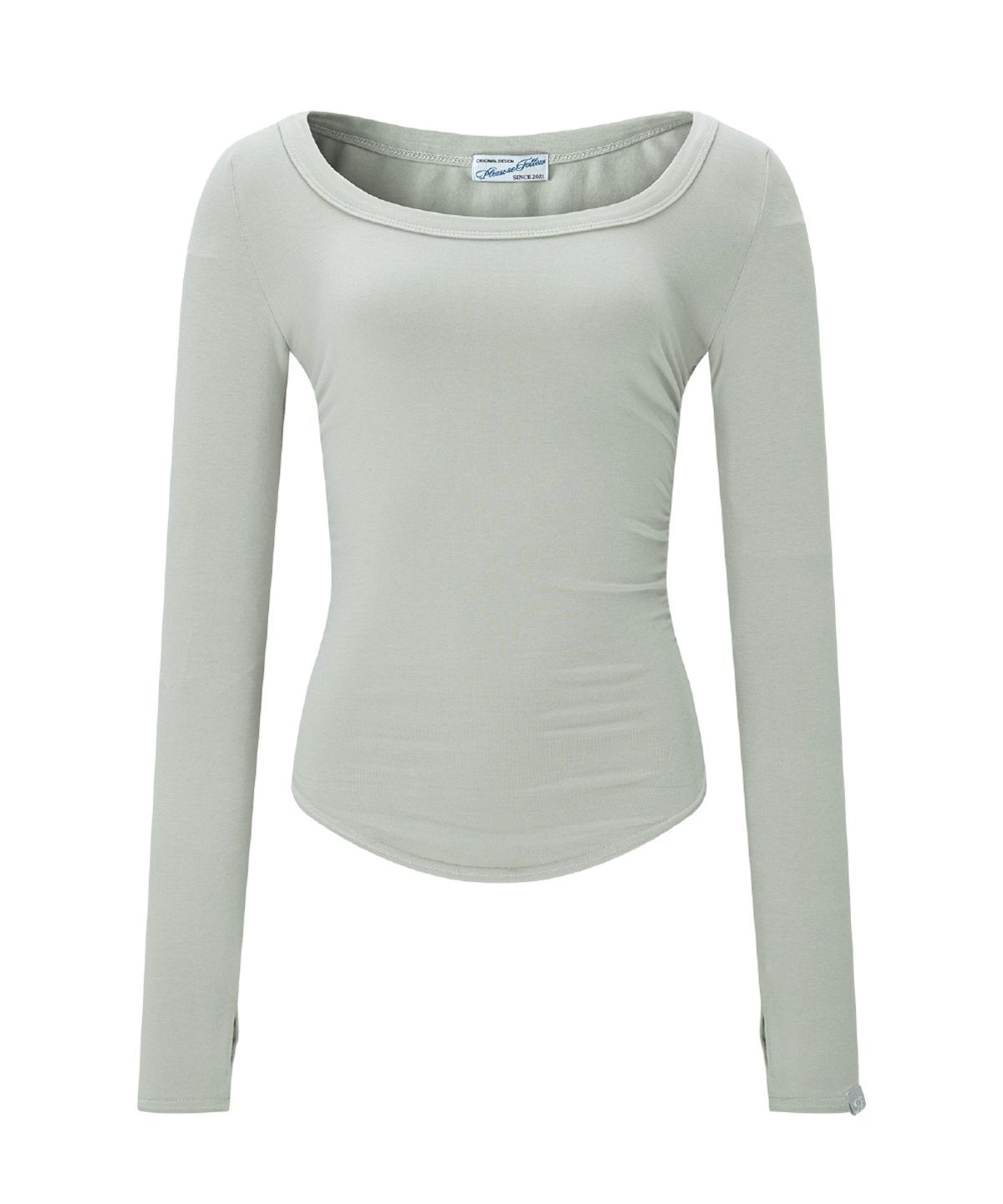 플리즈노팔로우(PLEASENOFOLLOW) 25FW New MOMO Shirring Top  (Ash Grey)