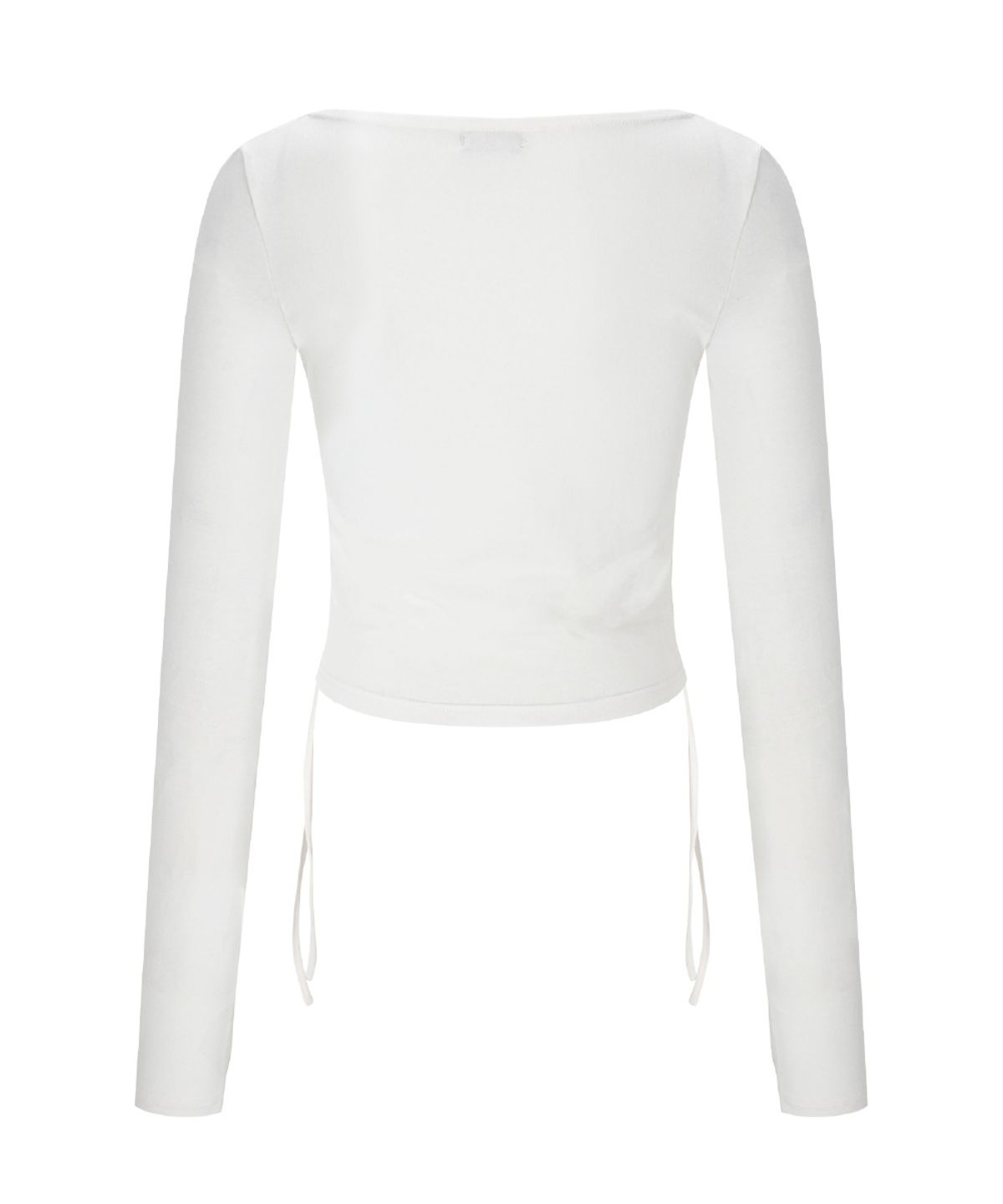 플리즈노팔로우(PLEASENOFOLLOW) Mov Shirring Long Sleeve Top (Ivory)
