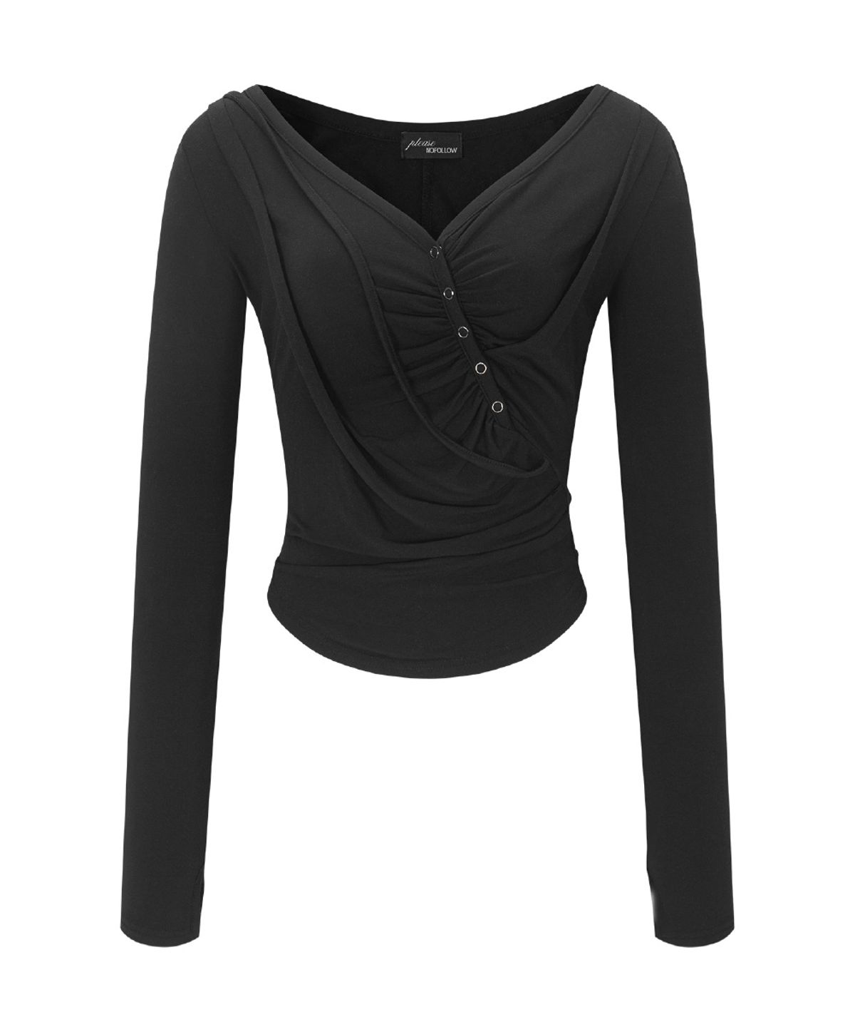 플리즈노팔로우(PLEASENOFOLLOW) Deba Long Sleeve Top (Black)