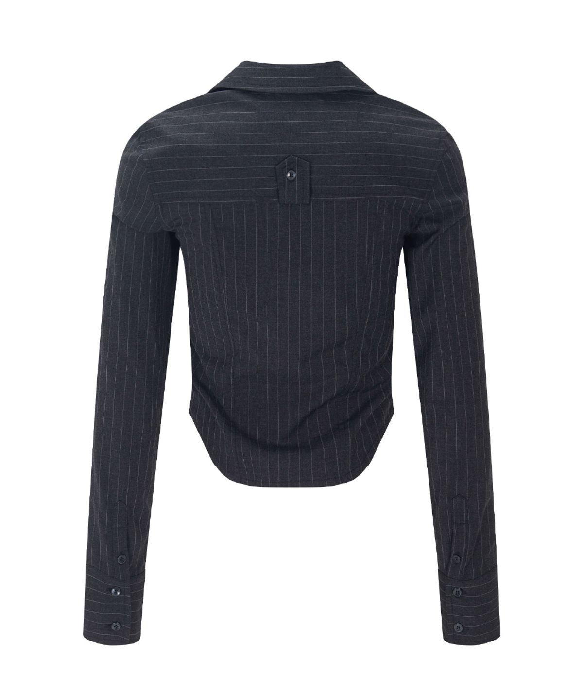 플리즈노팔로우(PLEASENOFOLLOW) Kayla Shirring Shirt Top (Charcoal)