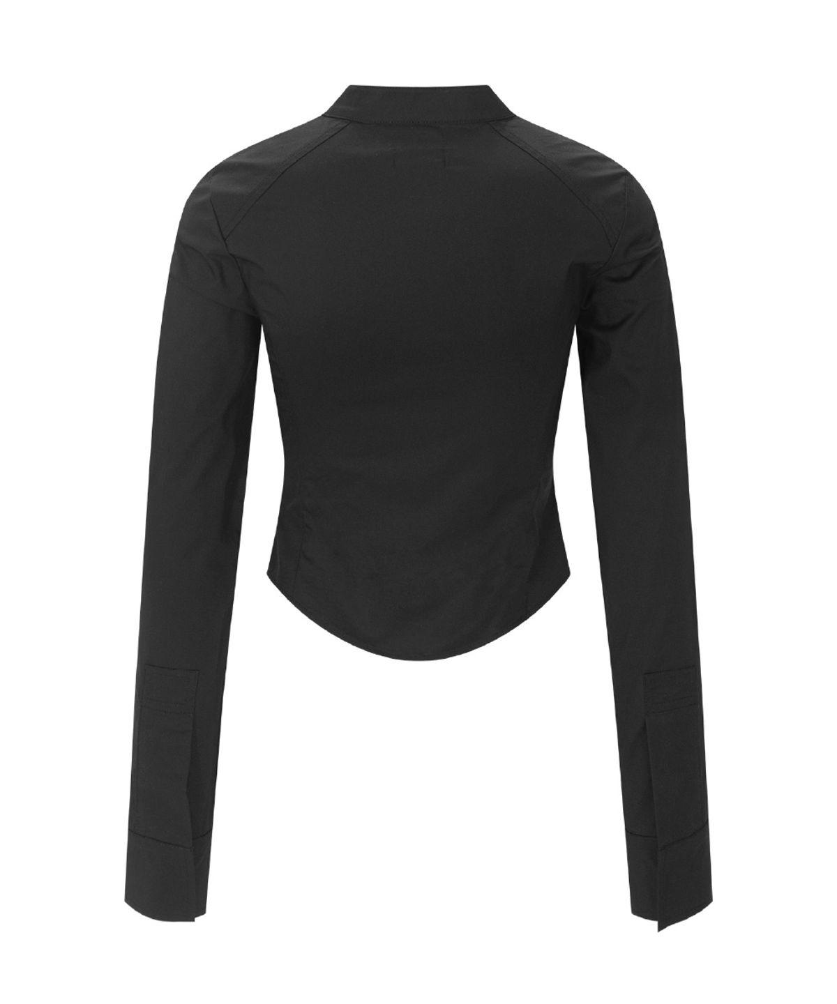 플리즈노팔로우(PLEASENOFOLLOW) Delphine Shirring Zip up Shirt (Black)