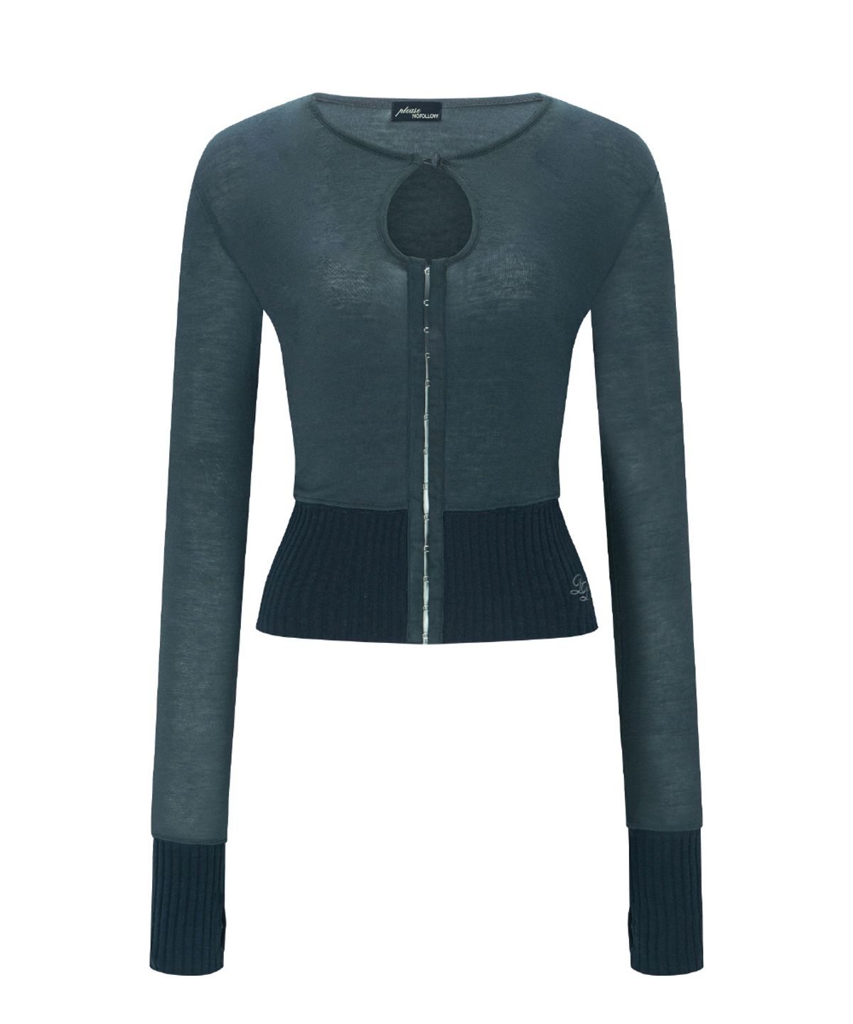 플리즈노팔로우(PLEASENOFOLLOW) Ollie Hooked Cardigan (Pale Charcoal)