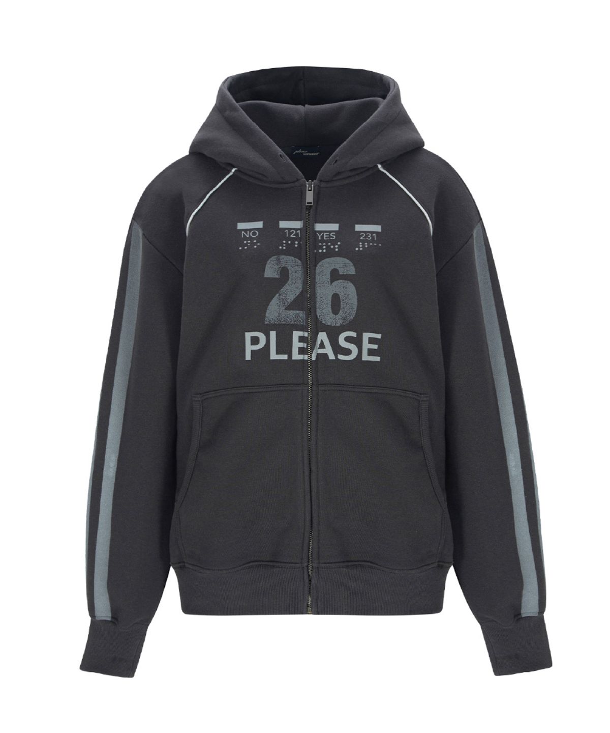 플리즈노팔로우(PLEASENOFOLLOW) Tove Track Hoodie Zip Up (Cool Charcoal)