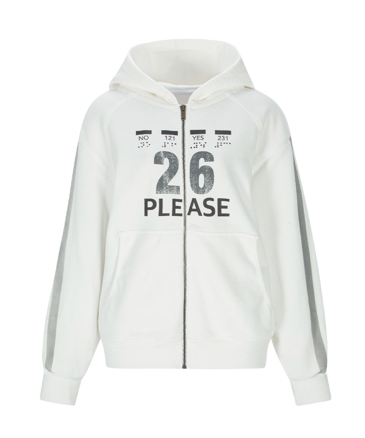 플리즈노팔로우(PLEASENOFOLLOW) Tove Track Hoodie Zip Up (Ivory)