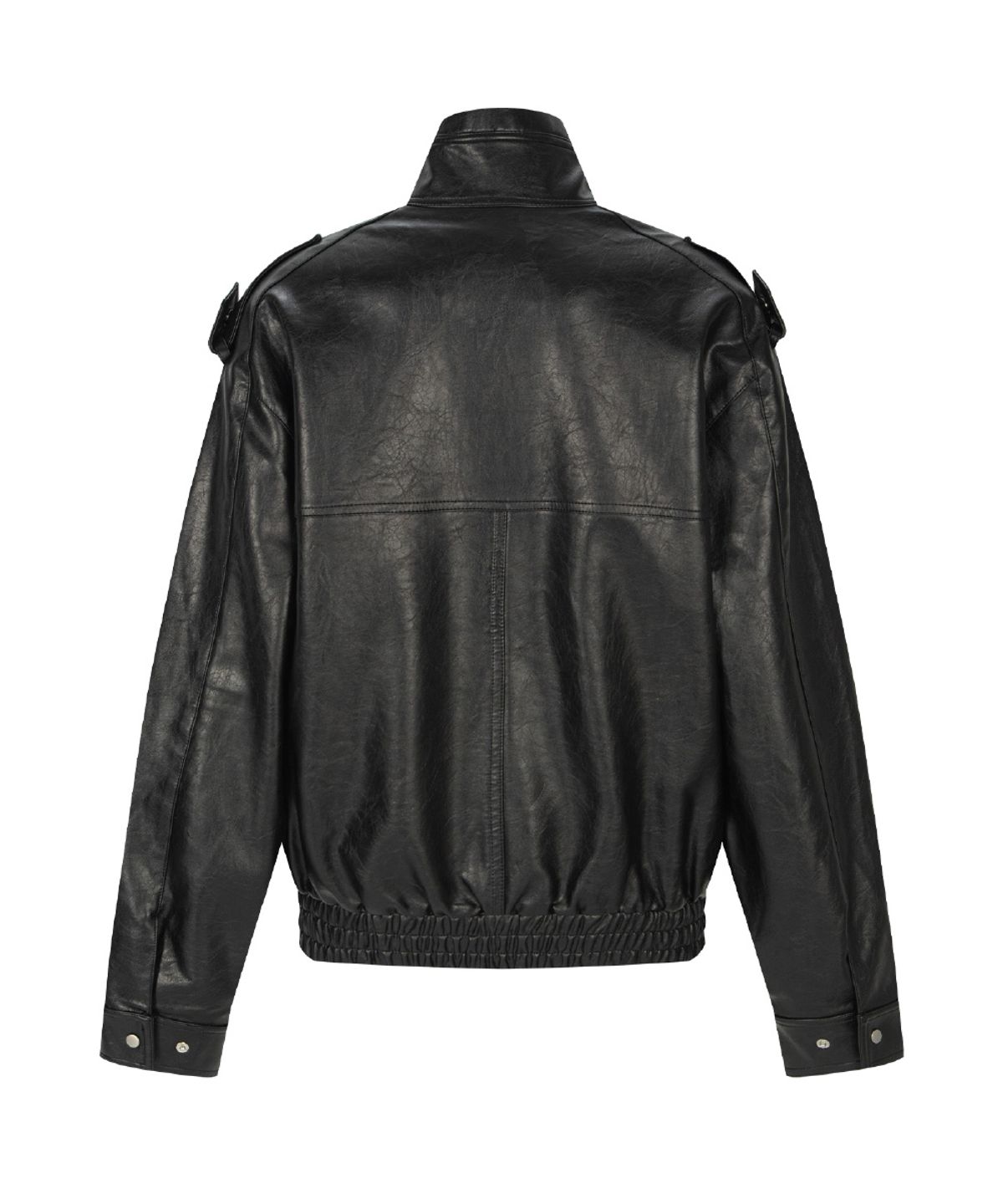 플리즈노팔로우(PLEASENOFOLLOW) Gia Leather Bomber jacket (Black)