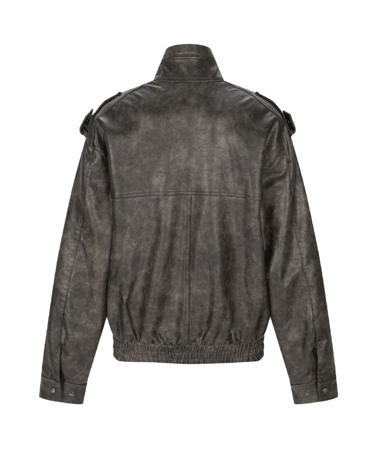 플리즈노팔로우(PLEASENOFOLLOW) Gia Leather Bomber jacket (Washed Brown)