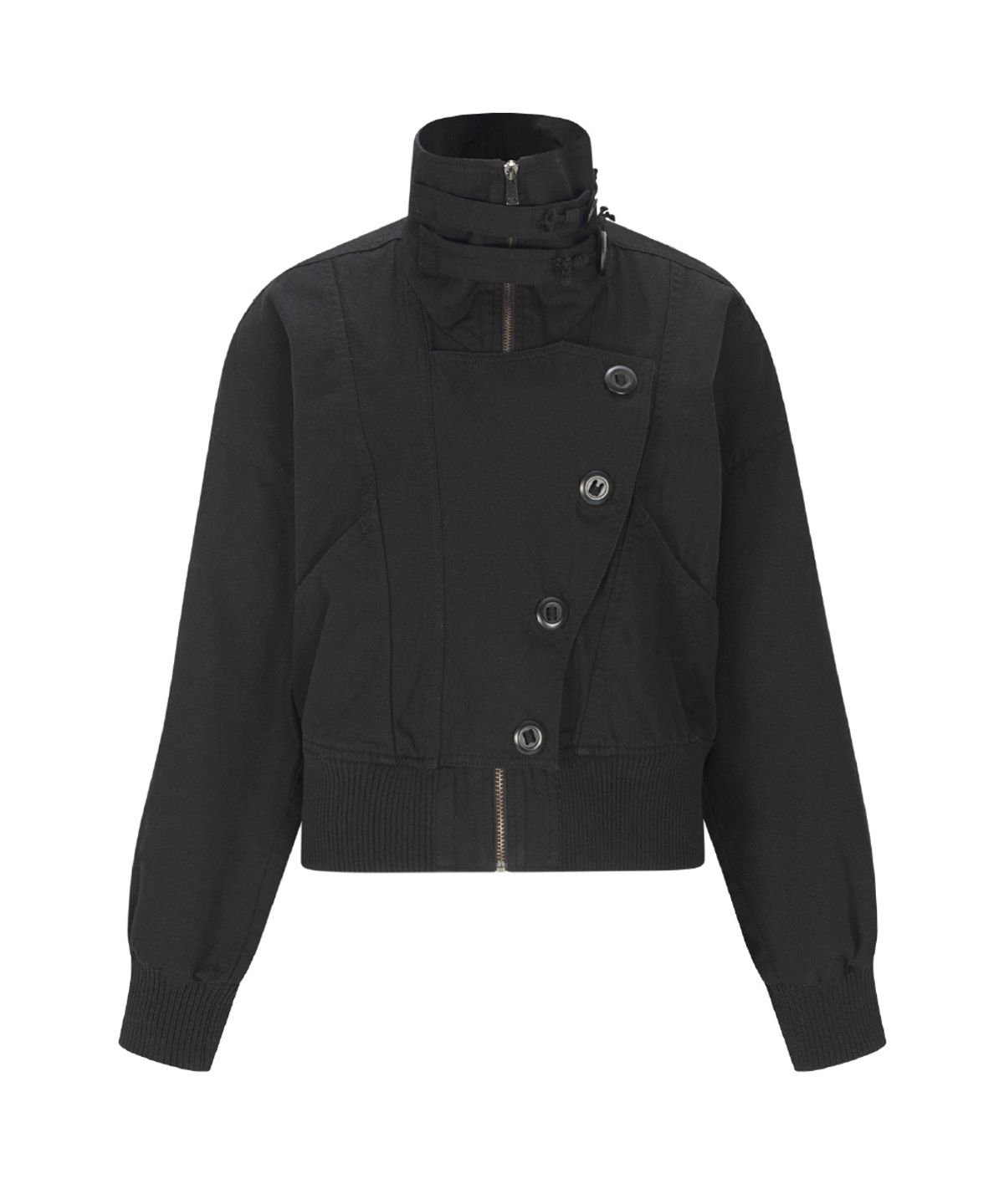 플리즈노팔로우(PLEASENOFOLLOW) Beren High-neck Bomber jacket (Black)